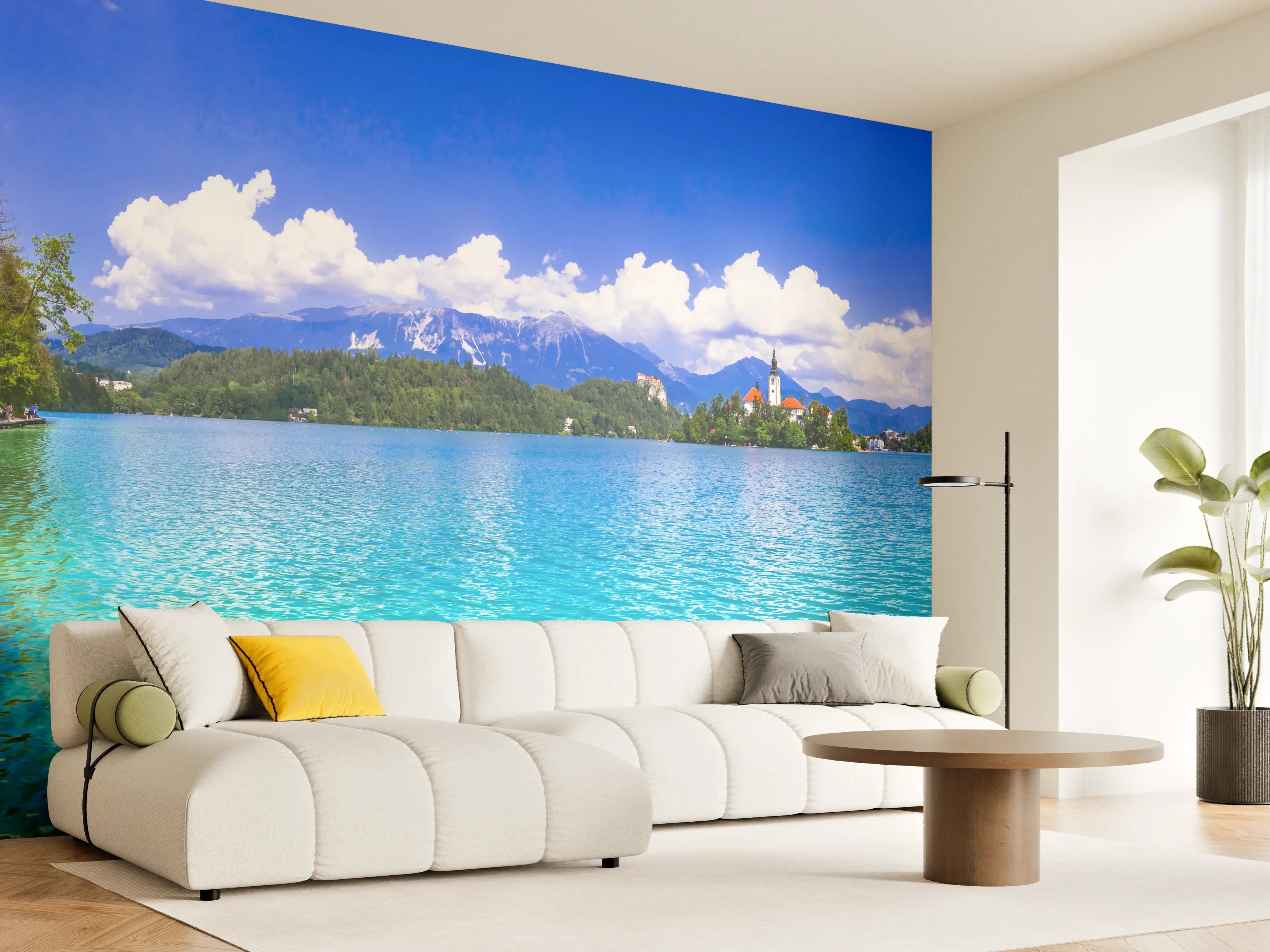 Wandverkleidung Wohnzimmer - Bleder See in Slowenien 1