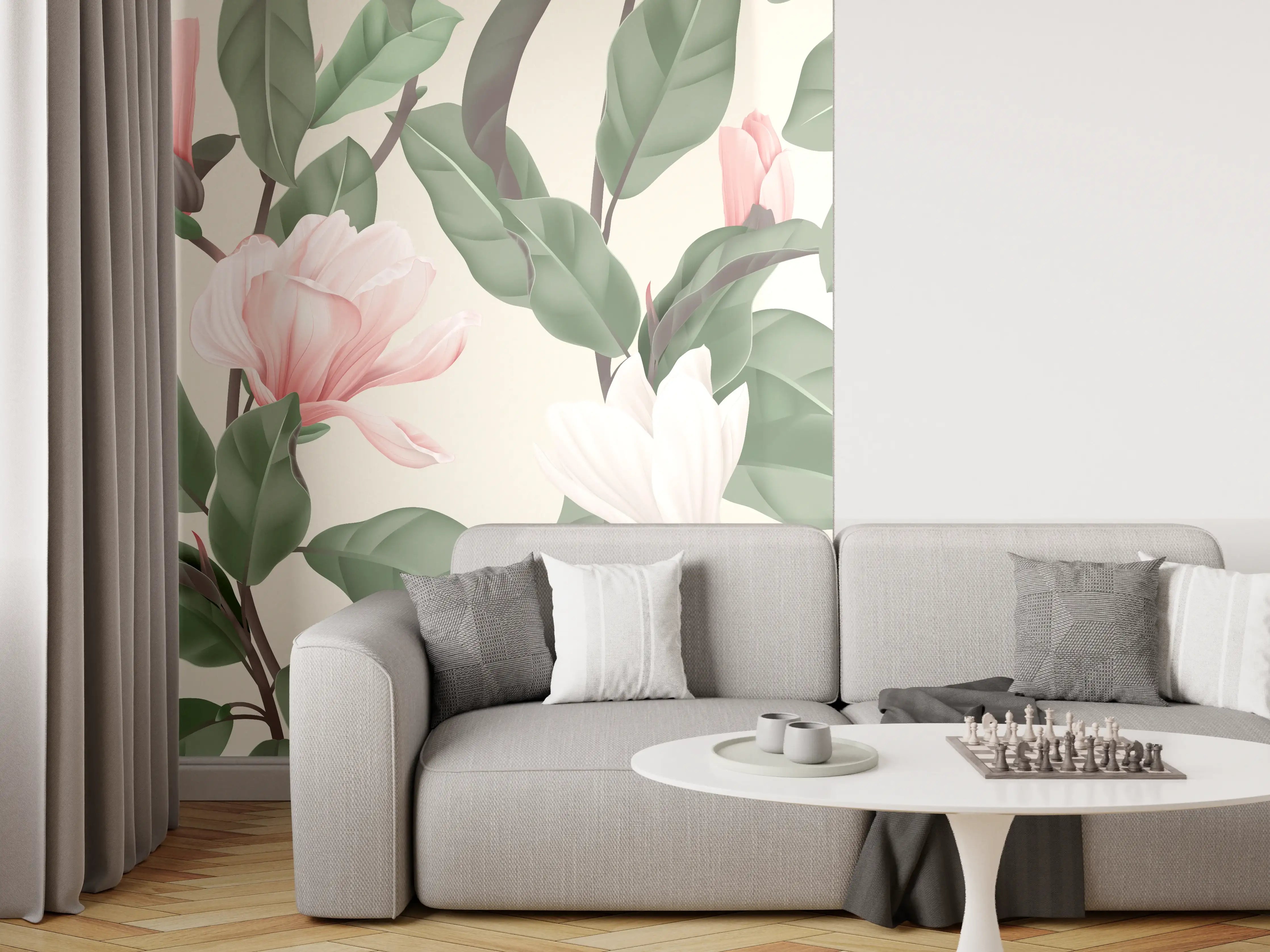 Wandverkleidung Wohnzimmer - Blüten - wild & wunderschön
