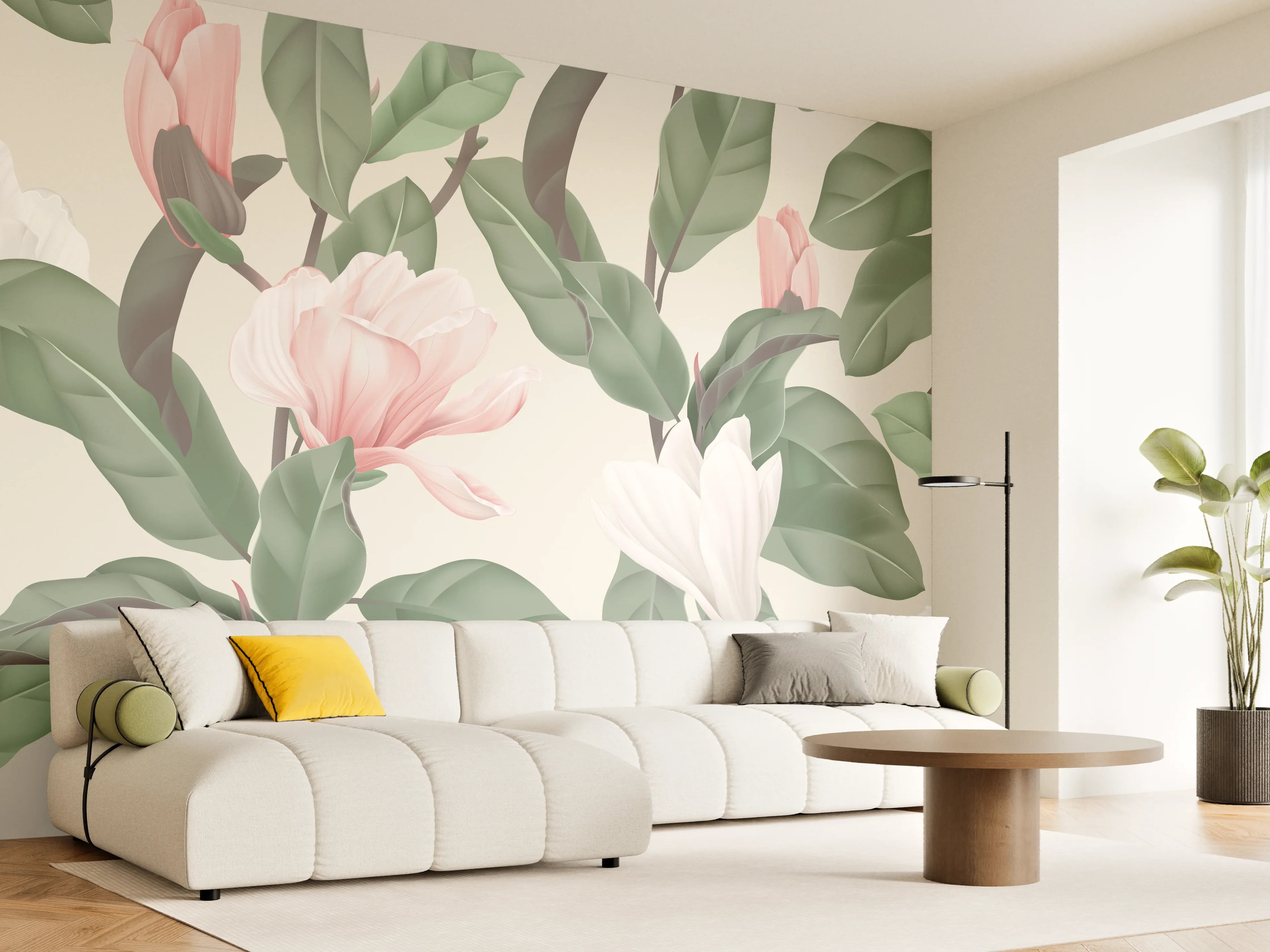Wandverkleidung Wohnzimmer - Blüten - wild & wunderschön