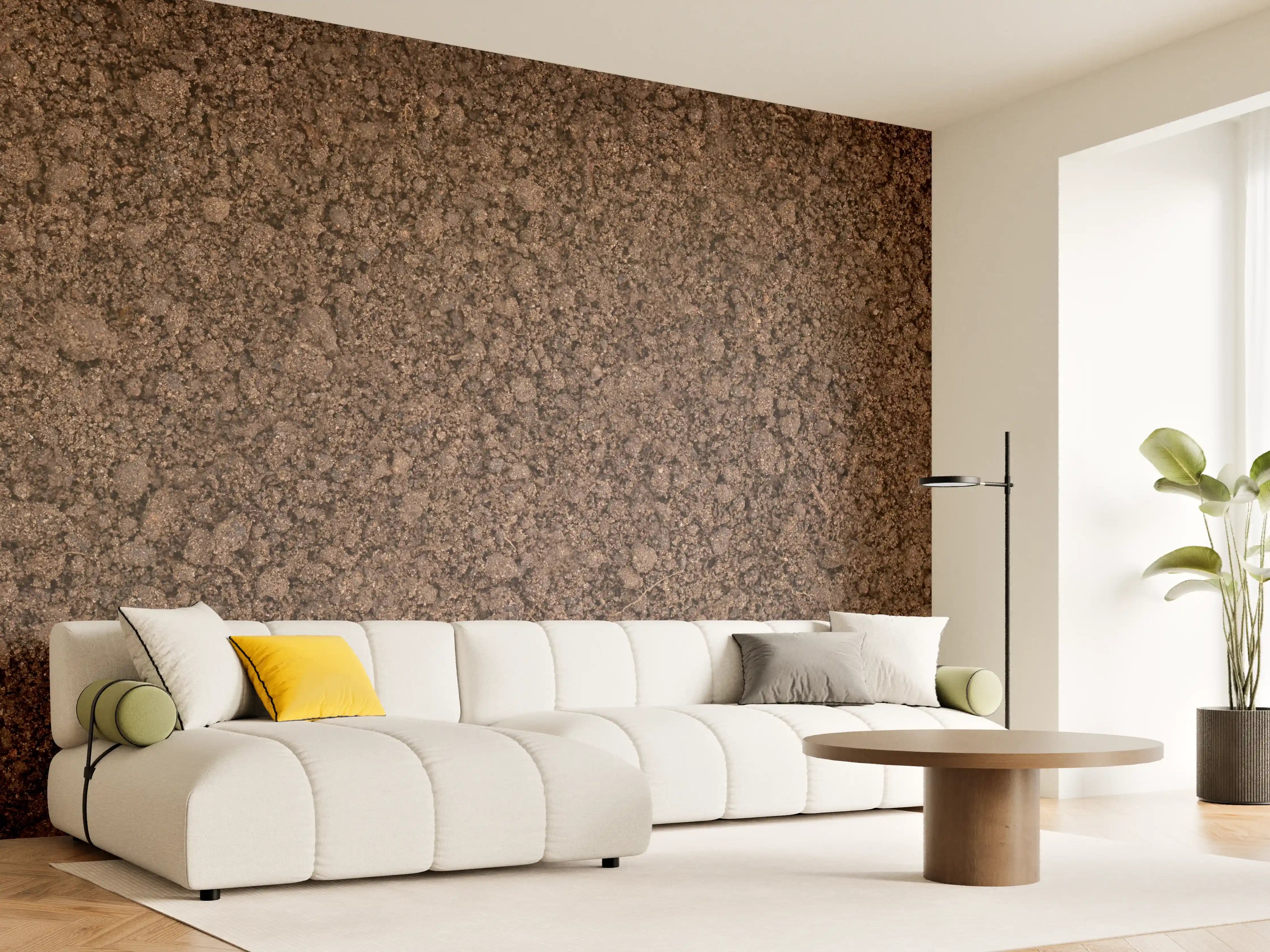 Wandverkleidung Wohnzimmer - Bodentextur in Nahaufnahme