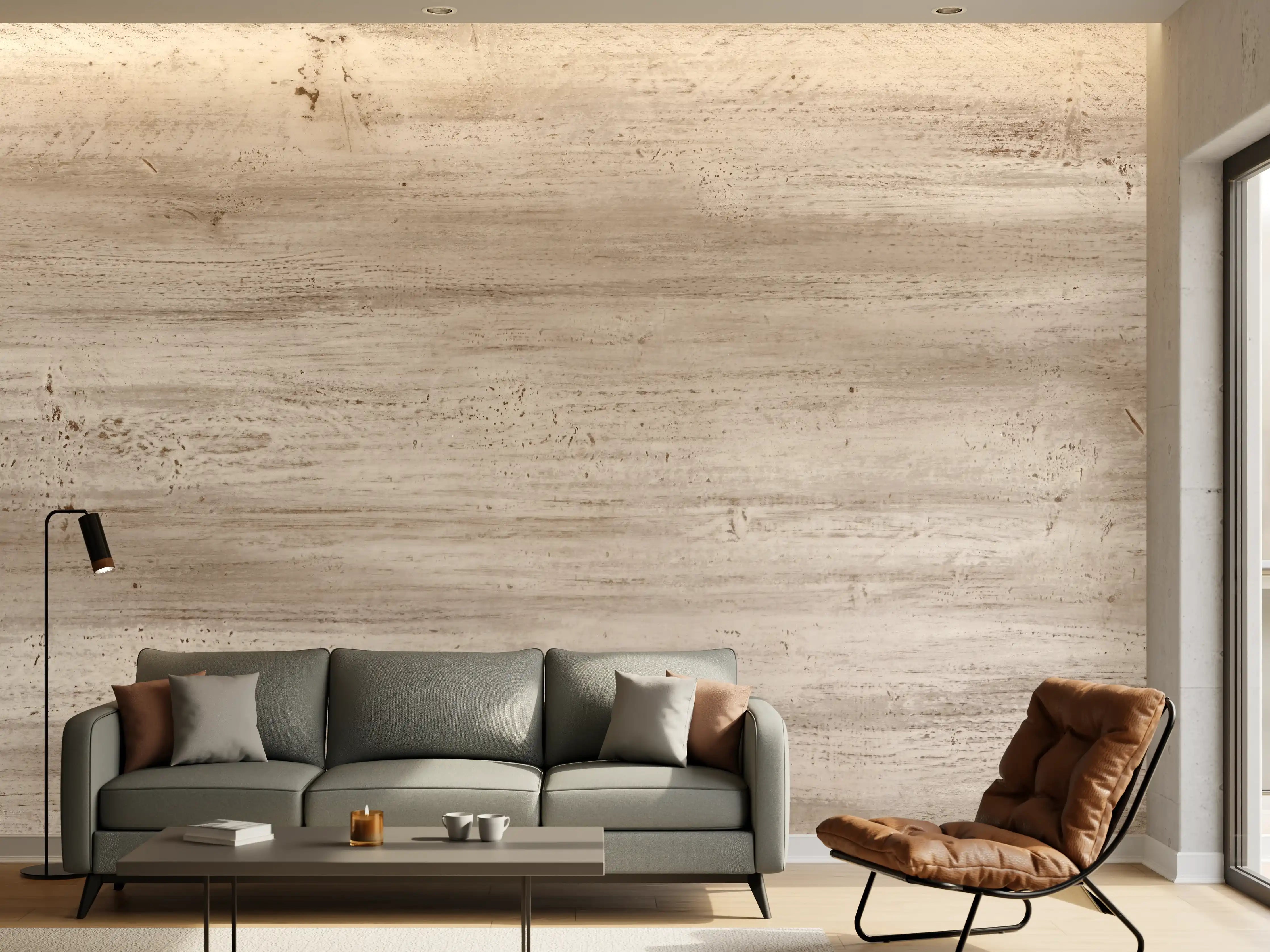 Wandverkleidung Wohnzimmer - Bräunliche alte Holztextur