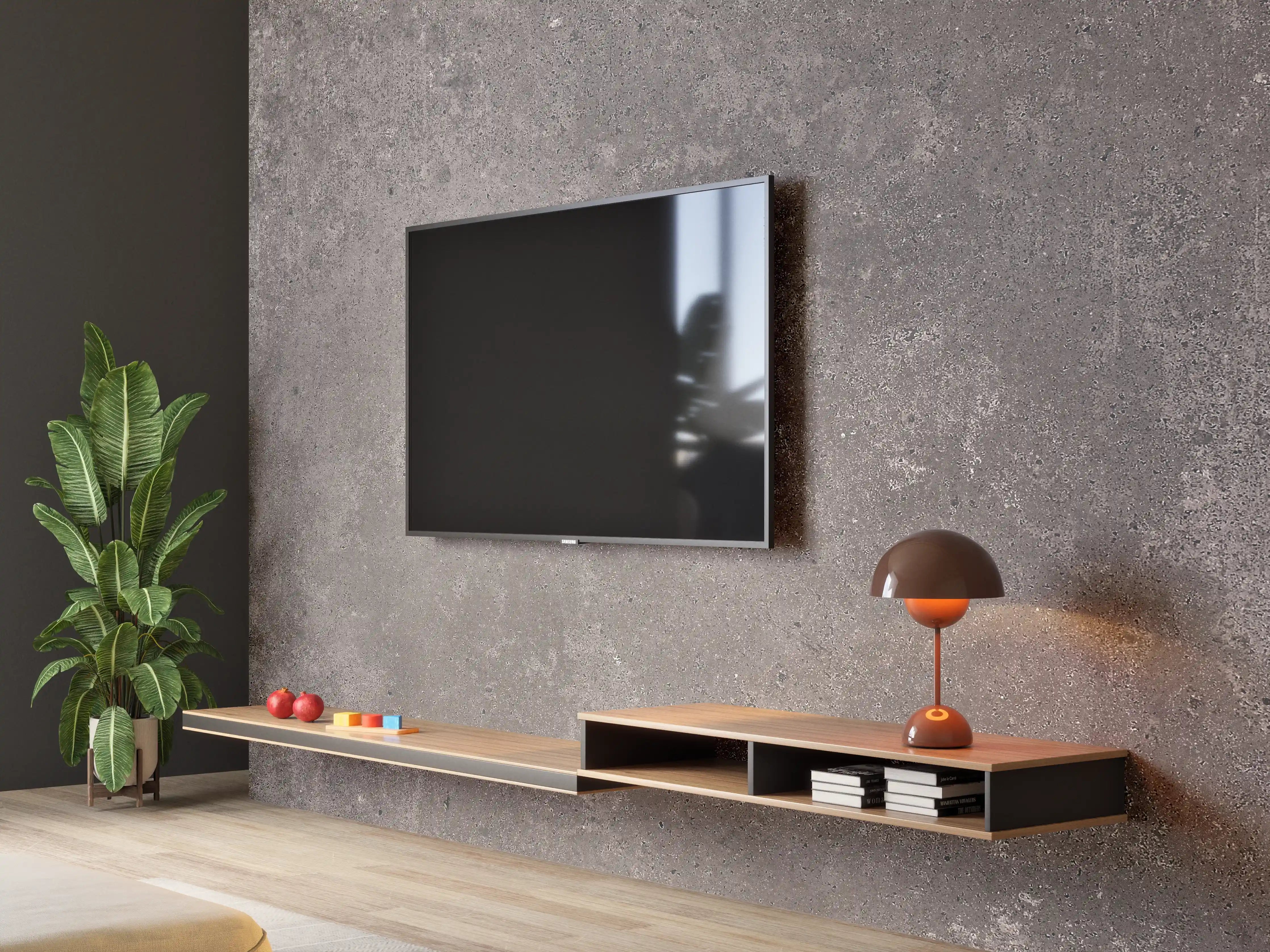 Wandverkleidung Wohnzimmer - Bräunliche luxuriöse Marmortextur