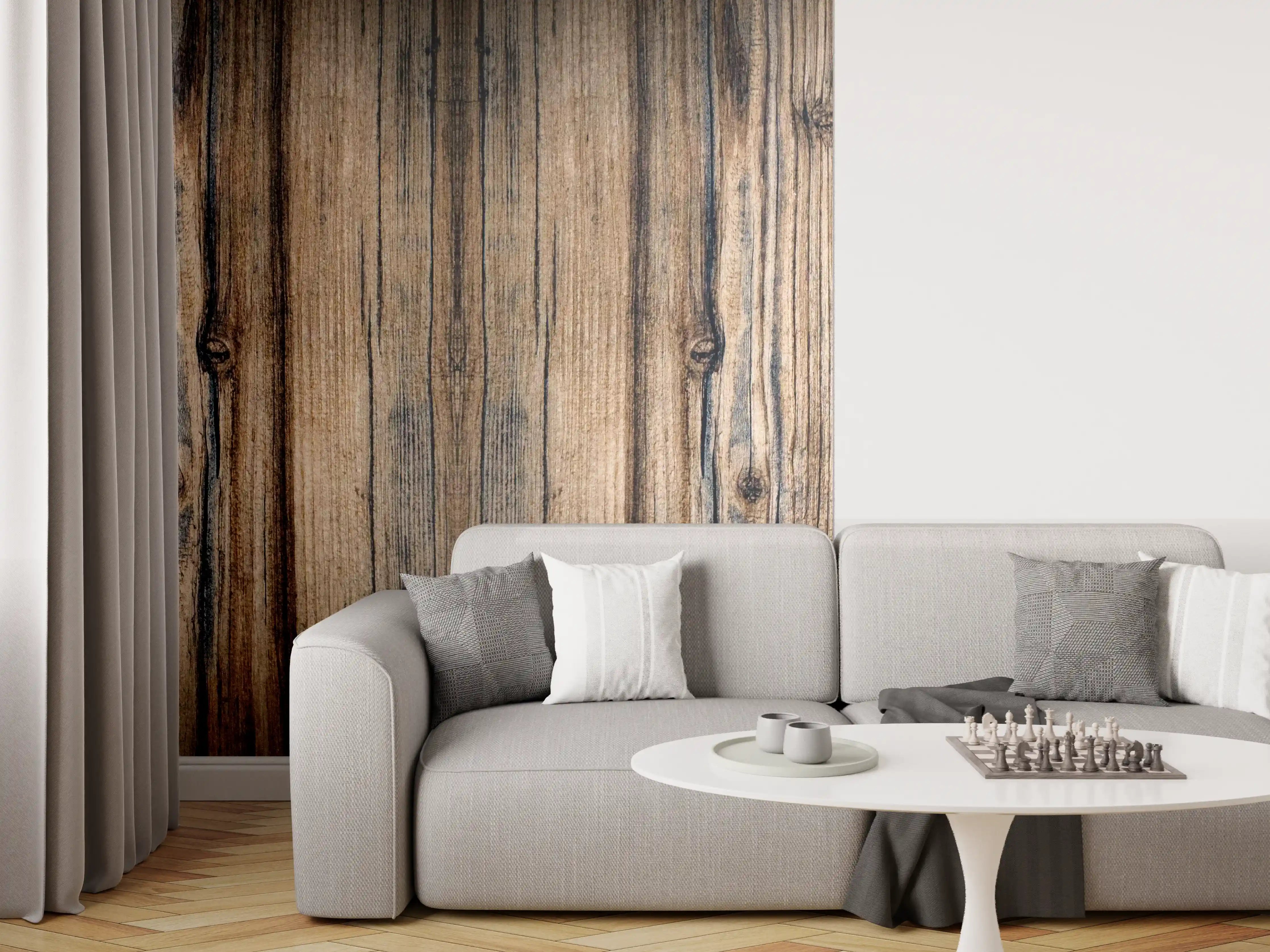Wandverkleidung Wohnzimmer - Bräunlicher Holz Hintergrund