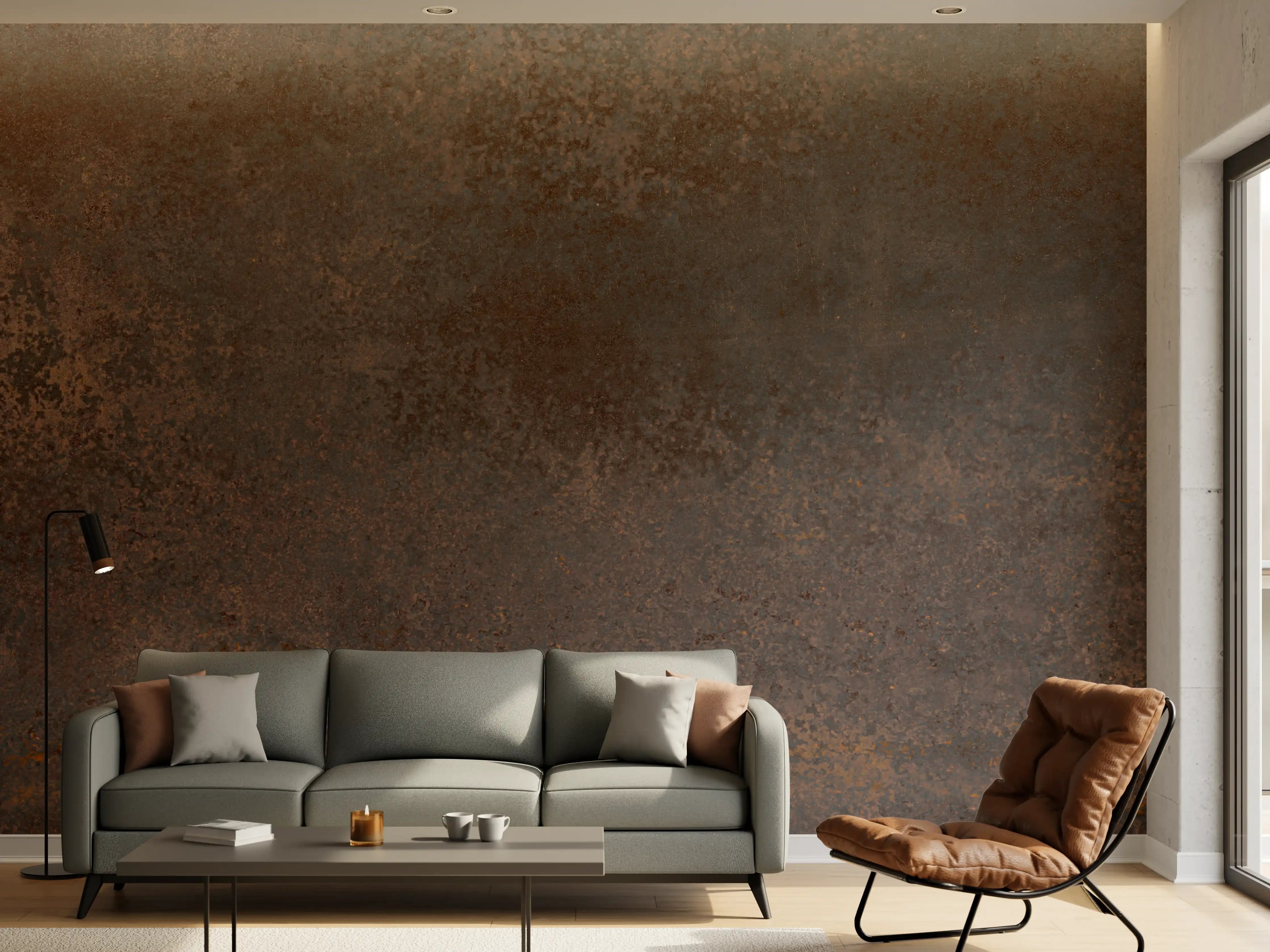 Wandverkleidung Wohnzimmer - Braun-Grauer Zement