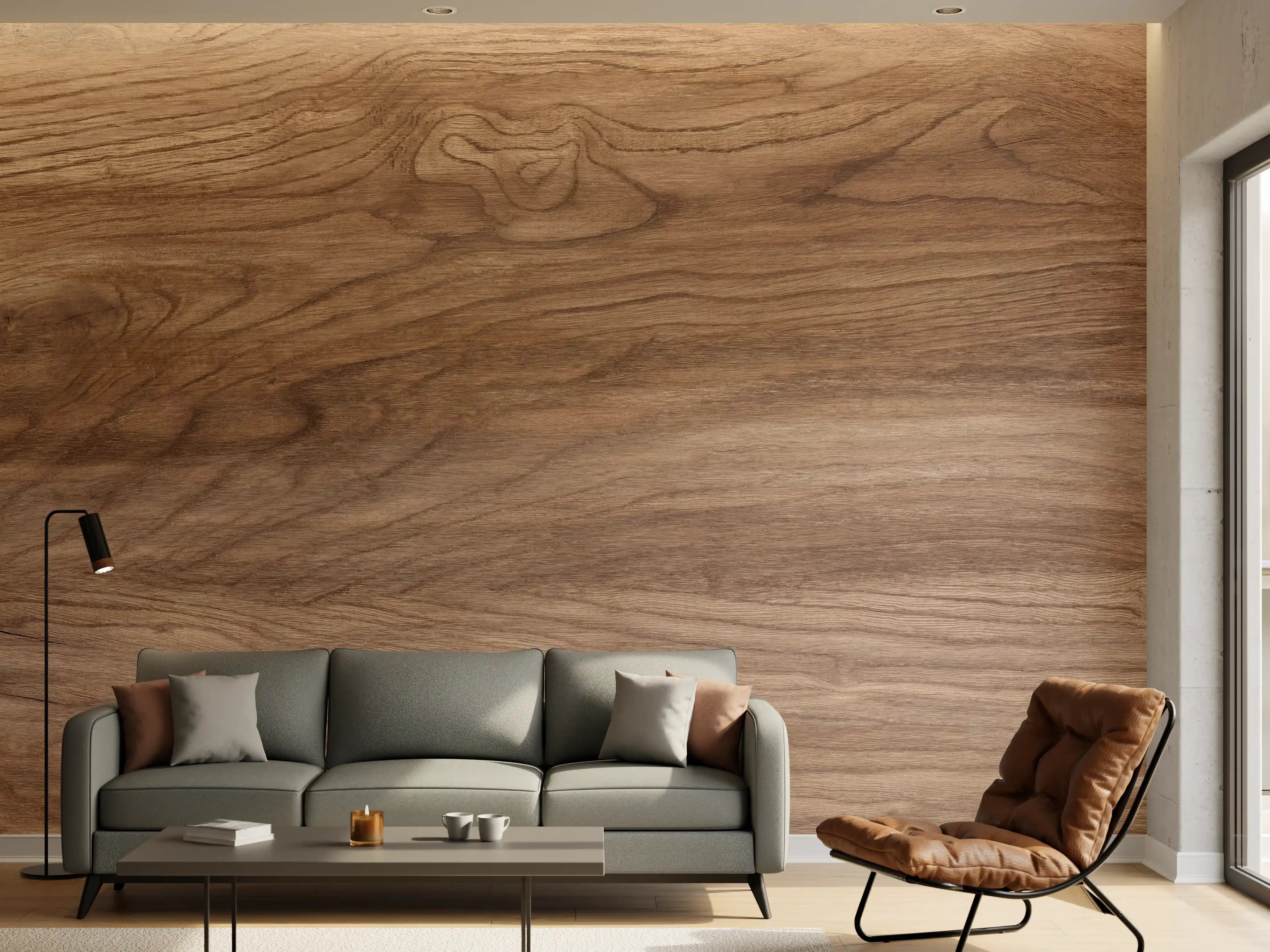 Wandverkleidung Wohnzimmer - Braune Holz Textur mit Muster