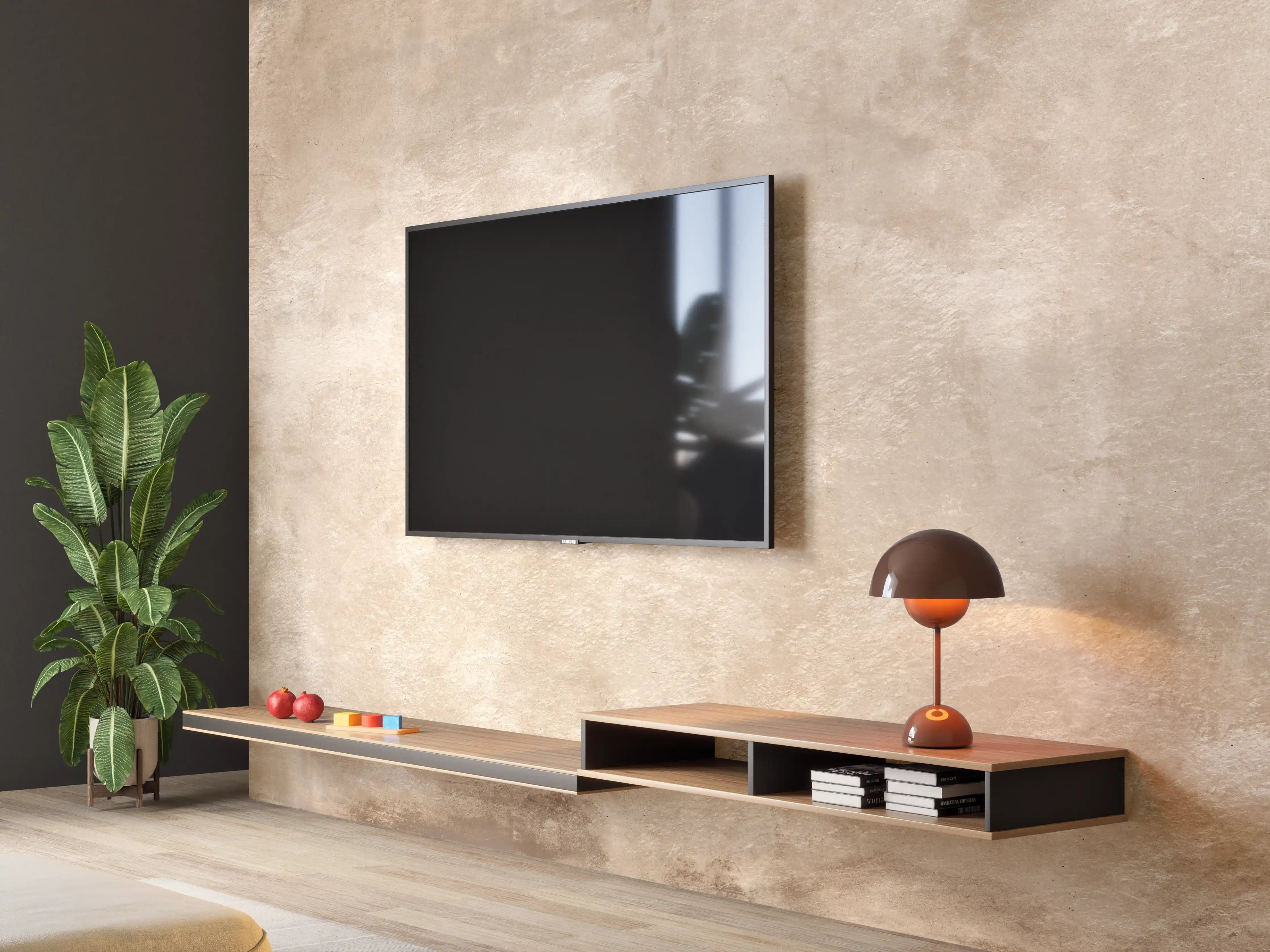 Wandverkleidung Wohnzimmer - Braune antike Zementwand