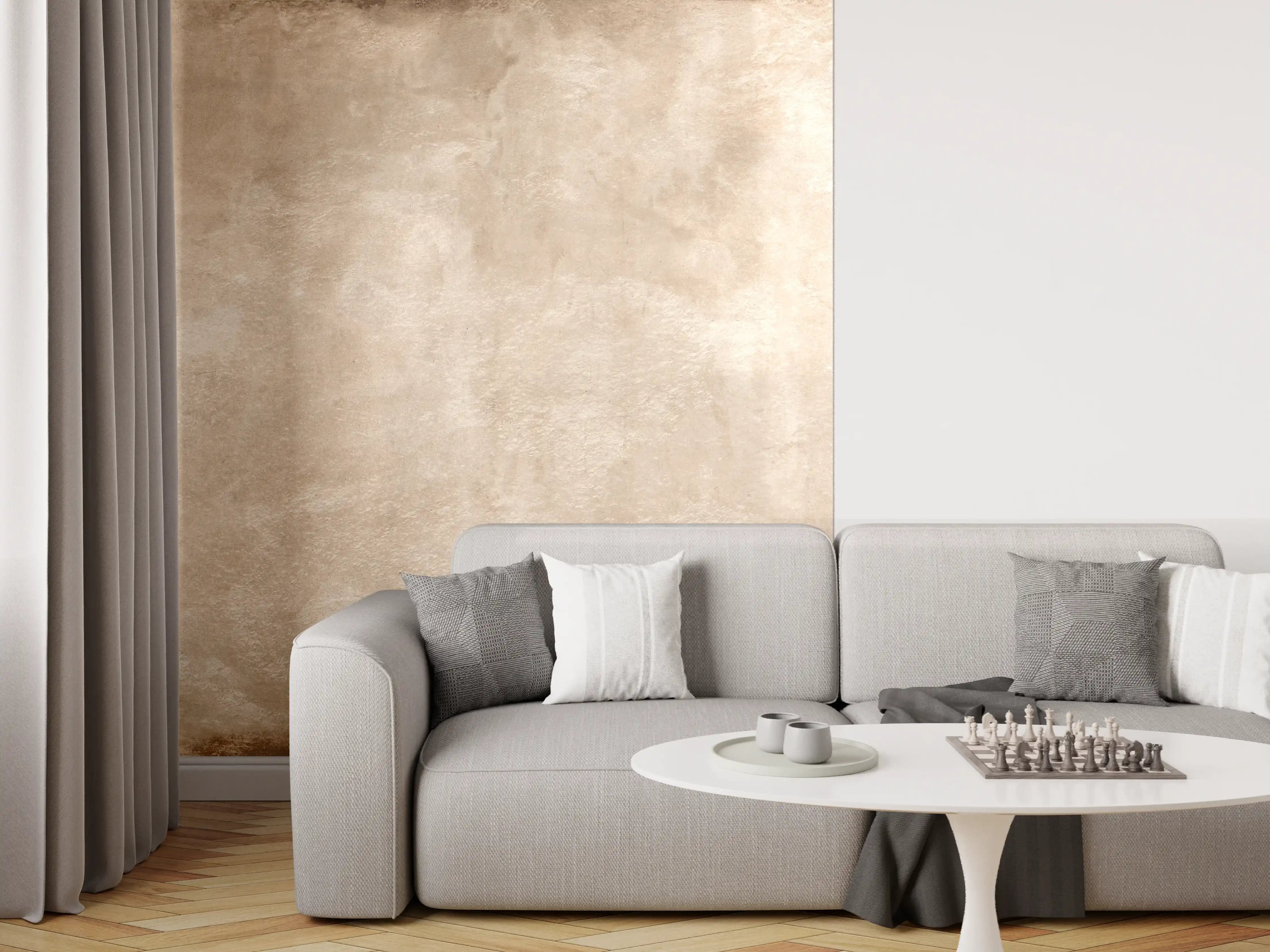 Wandverkleidung Wohnzimmer - Braune antike Zementwand