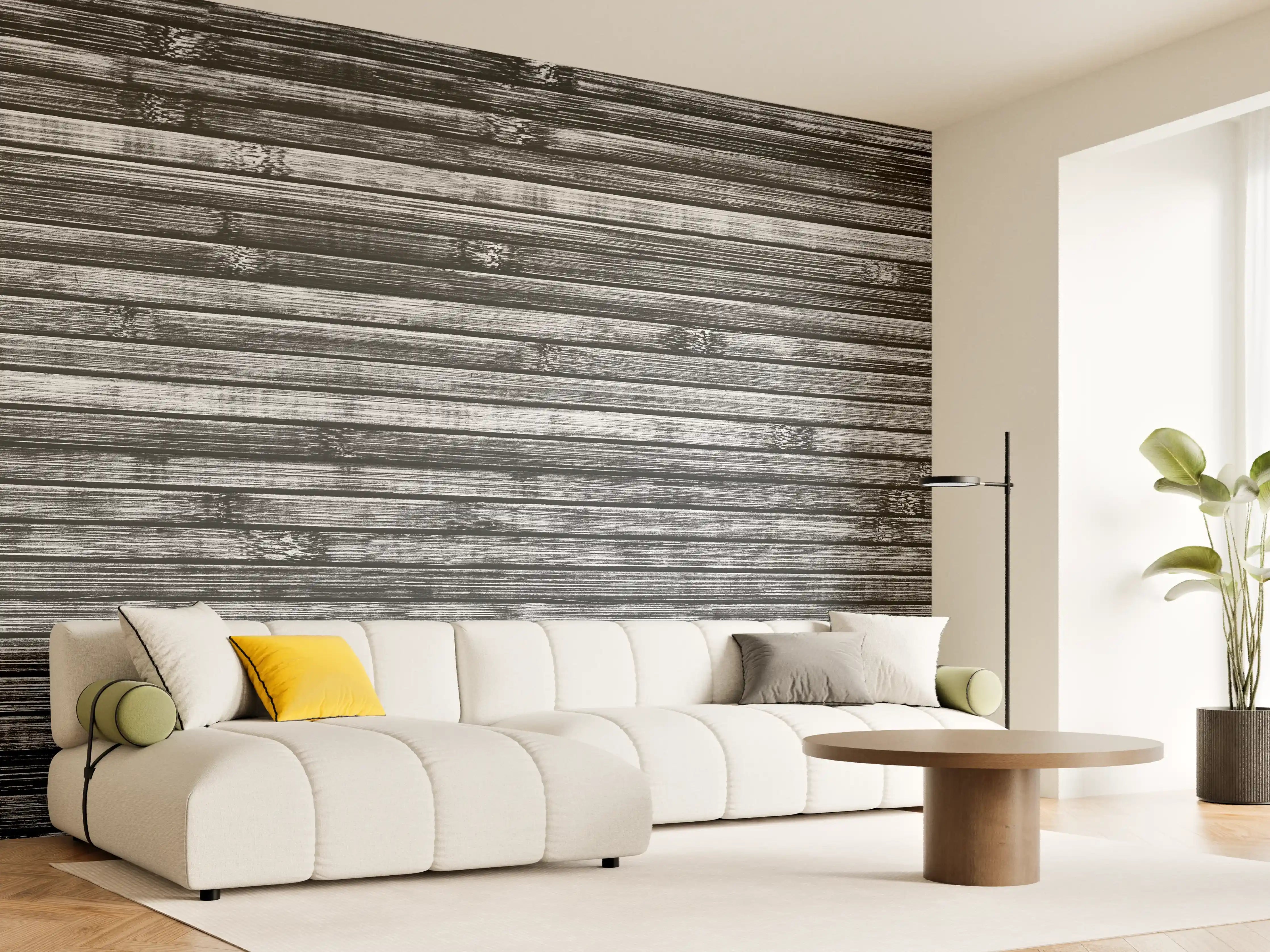 Wandverkleidung Wohnzimmer - Breite schwarze und weiße hölzerne Hintergrund