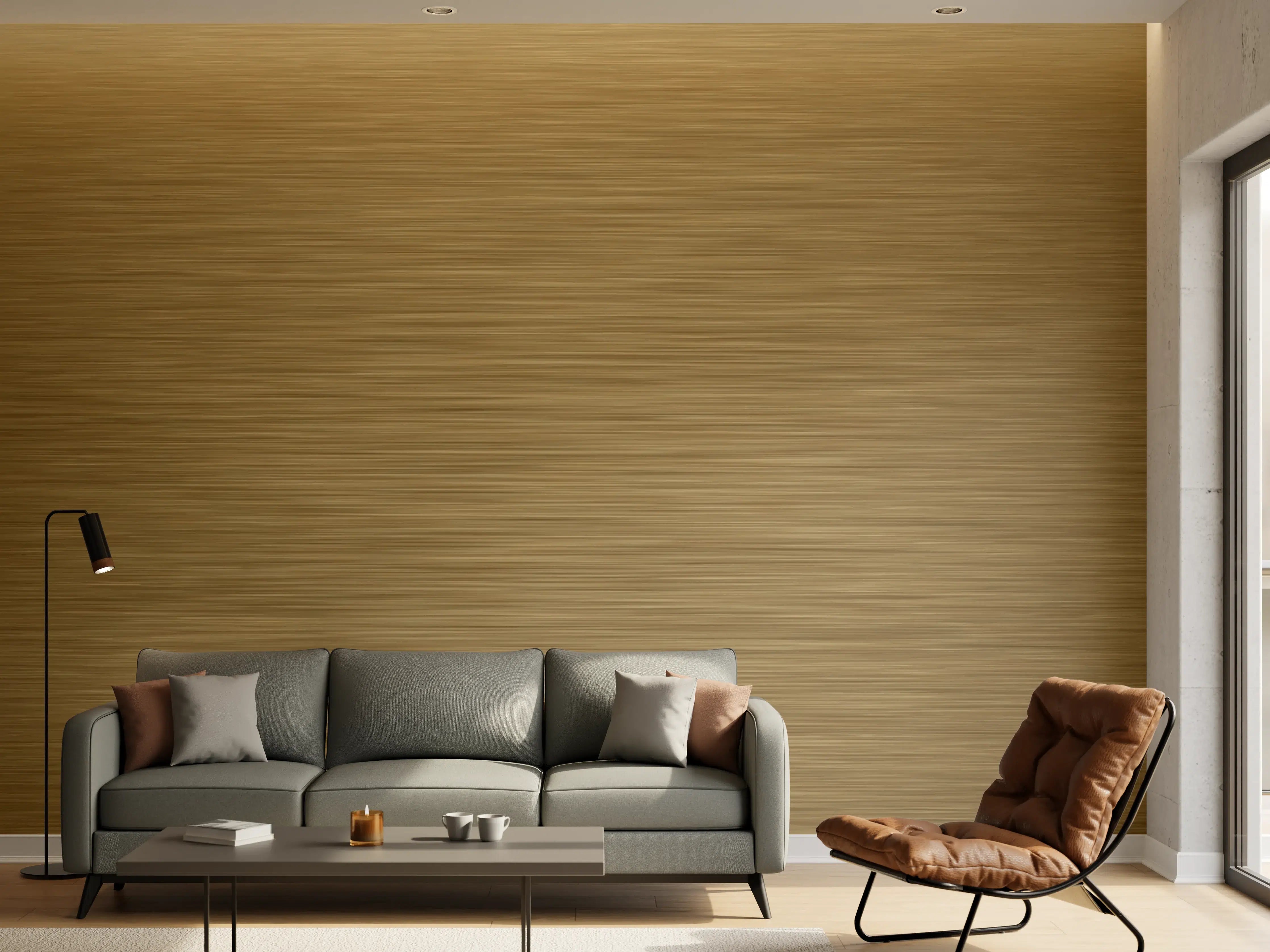 Wandverkleidung Wohnzimmer - Bronze - ALU Prime - Metall Gebürstet