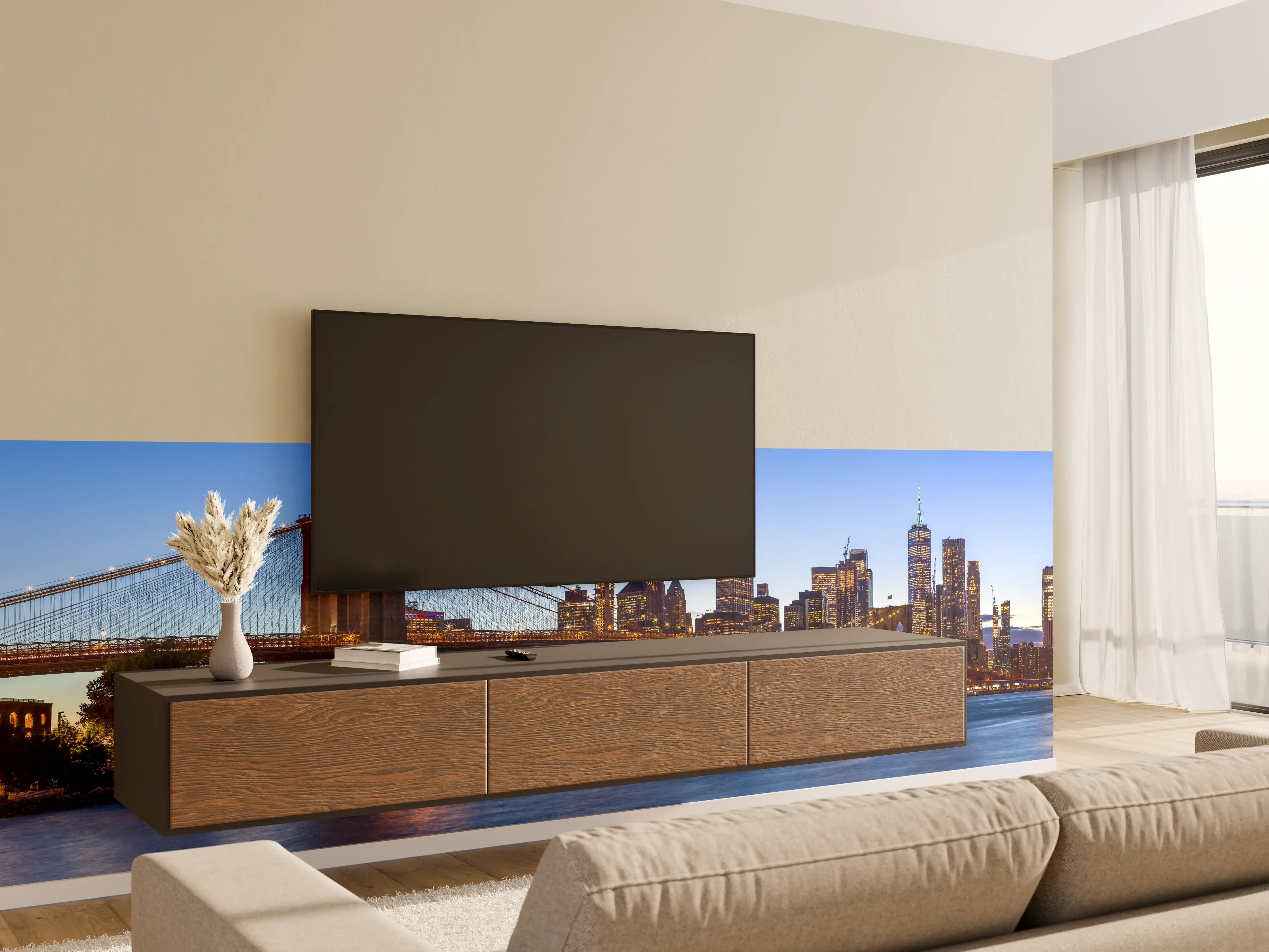 Wandverkleidung Wohnzimmer - Brooklyn Bridge - New York City