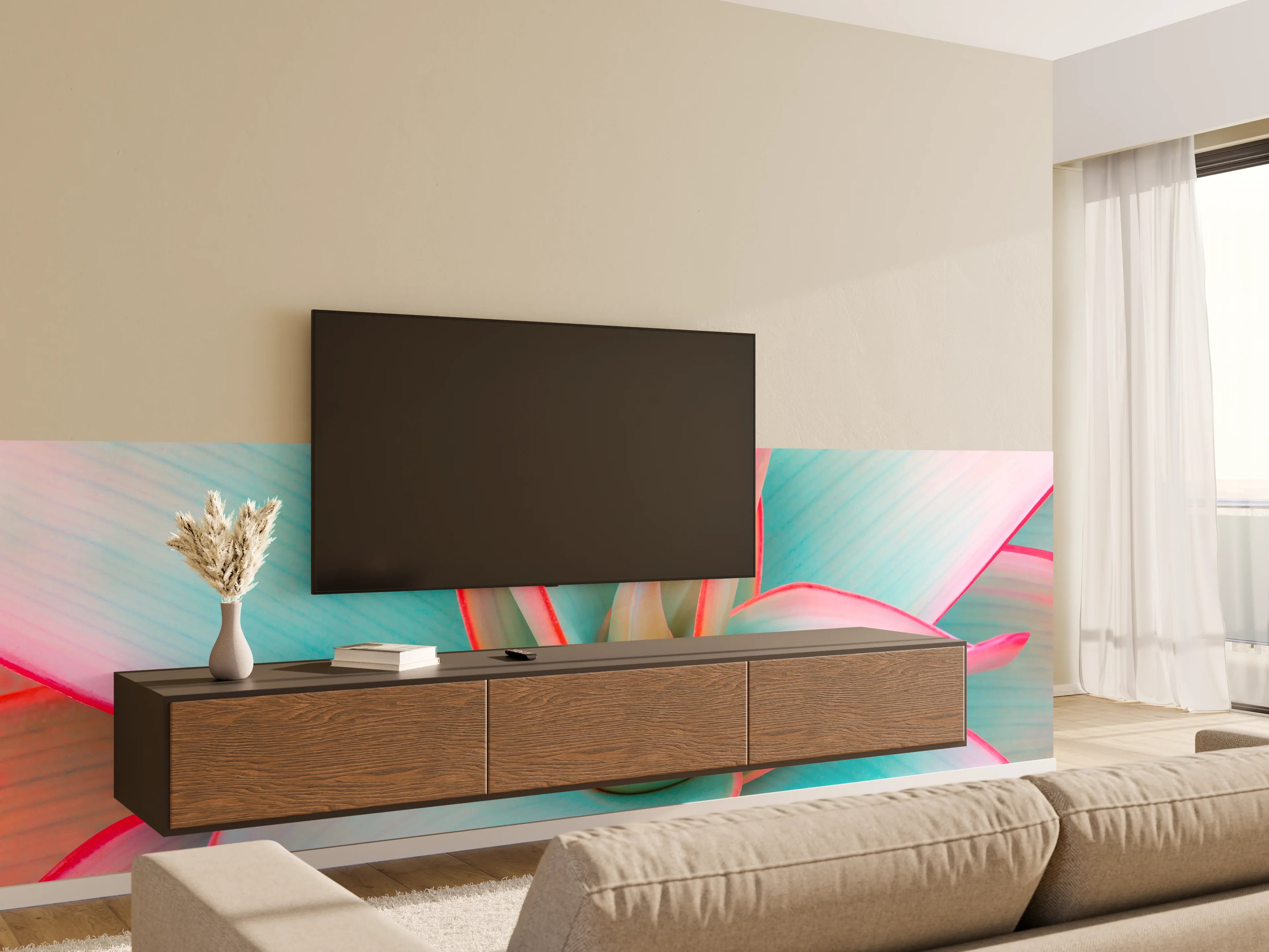 Wandverkleidung Wohnzimmer - Bunte Aloe Vera Pflanze