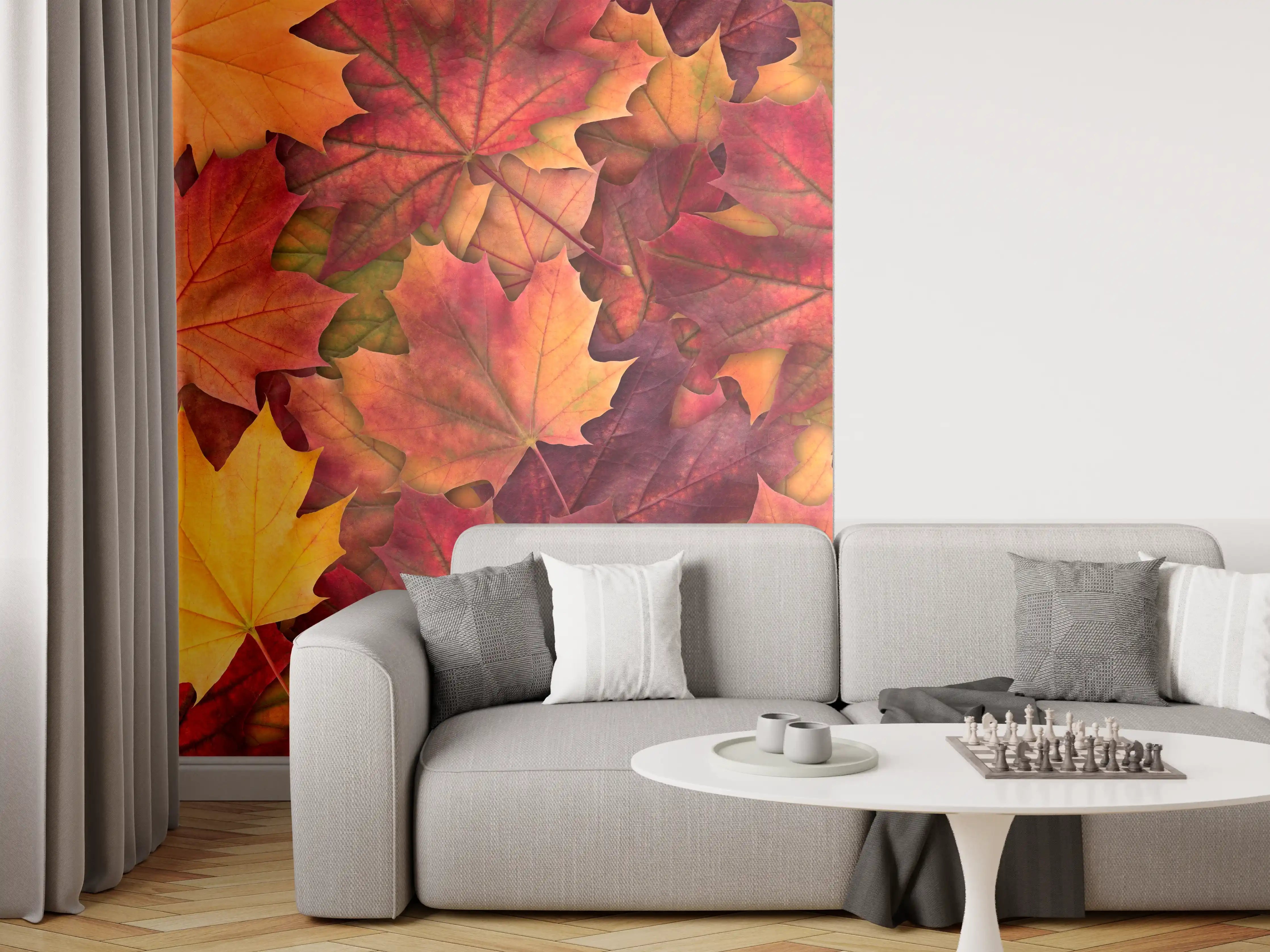 Wandverkleidung Wohnzimmer - Bunte Herbst Ahornbaum Blätter