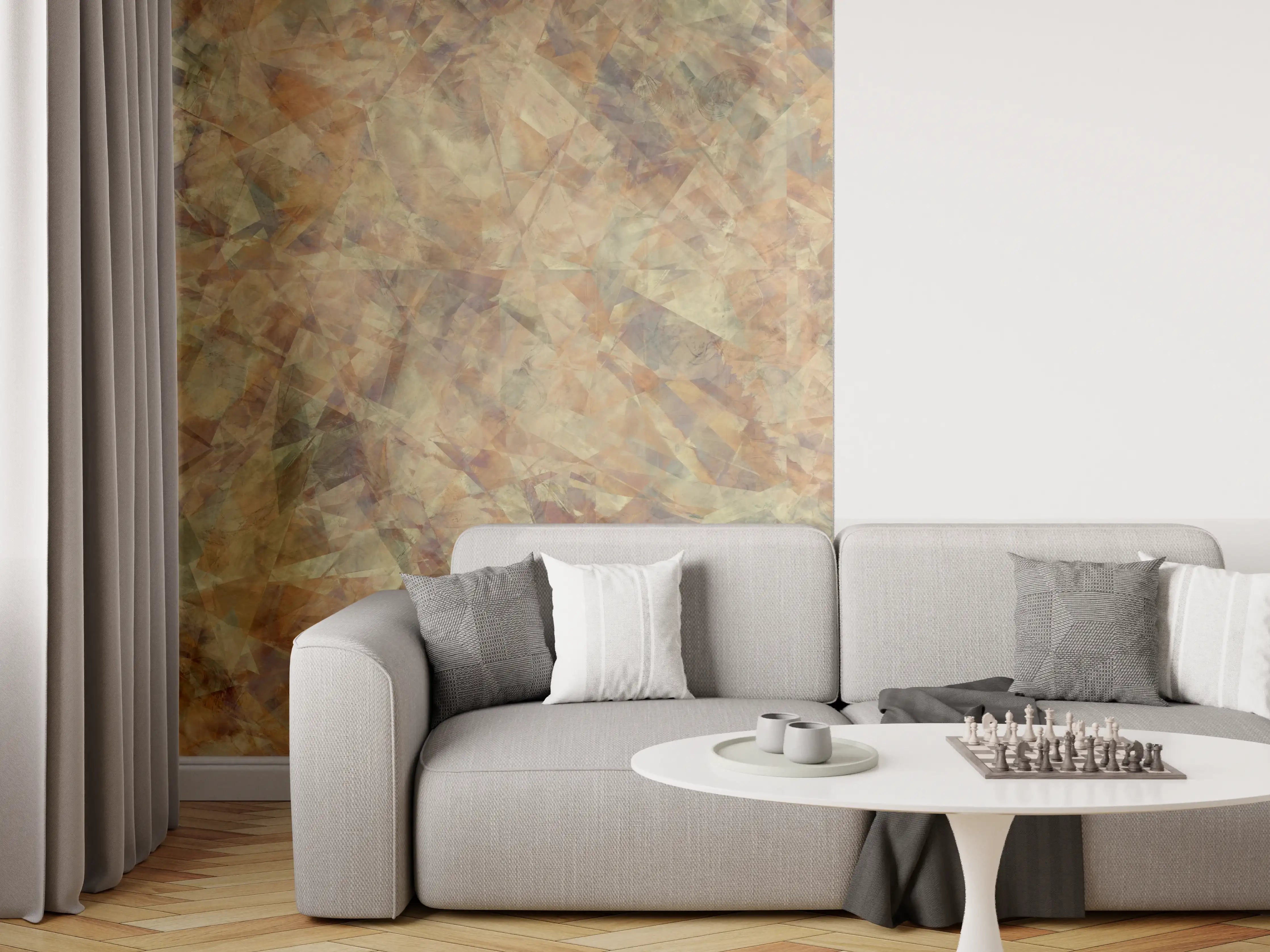 Wandverkleidung Wohnzimmer - Bunte Kristallförmige Wandtextur