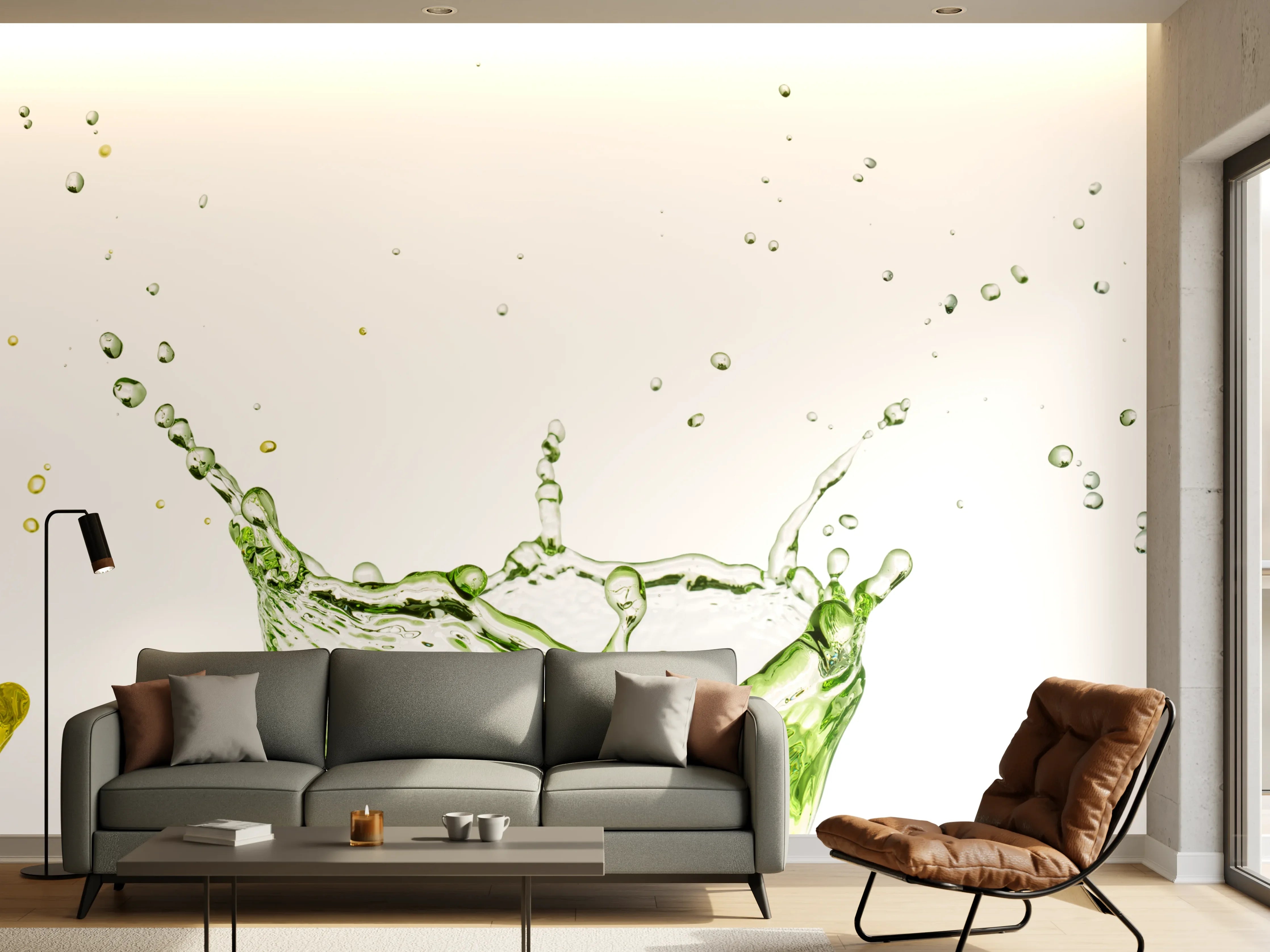 Wandverkleidung Wohnzimmer - Bunte Wasserspritzer