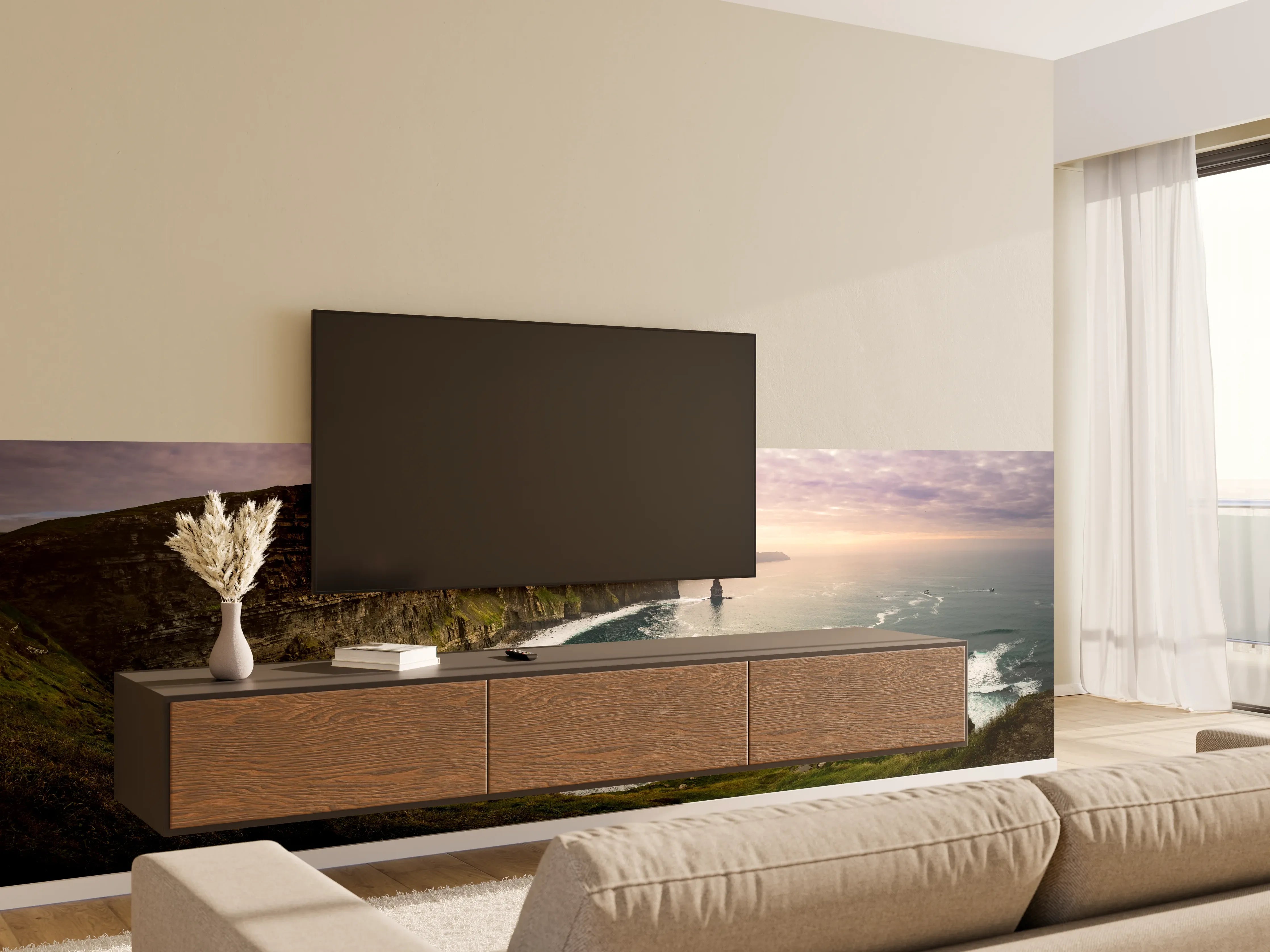 Wandverkleidung Wohnzimmer - Cliffs of Moher in Irland