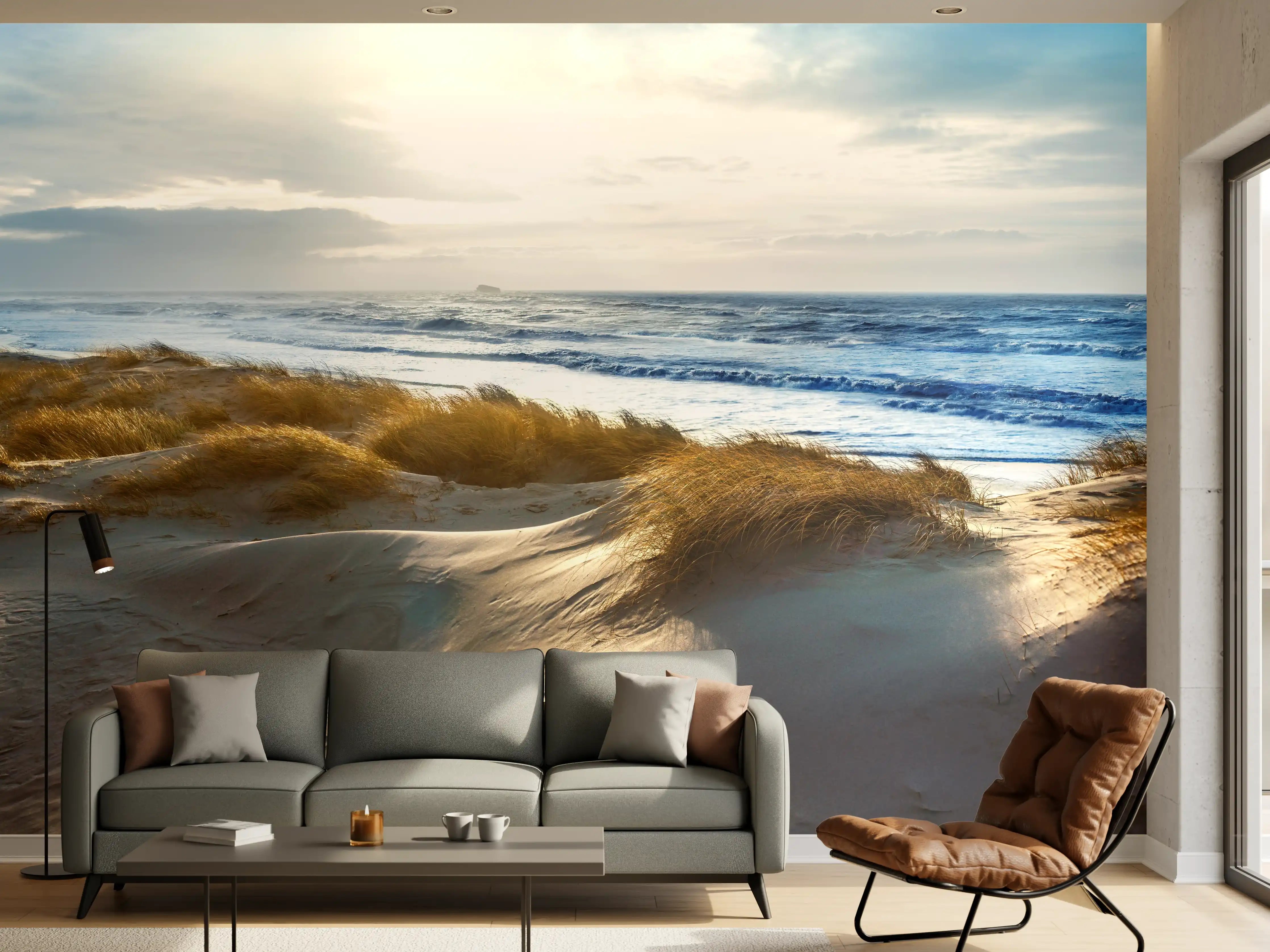 Wandverkleidung Wohnzimmer - Dänische Nordseeküste