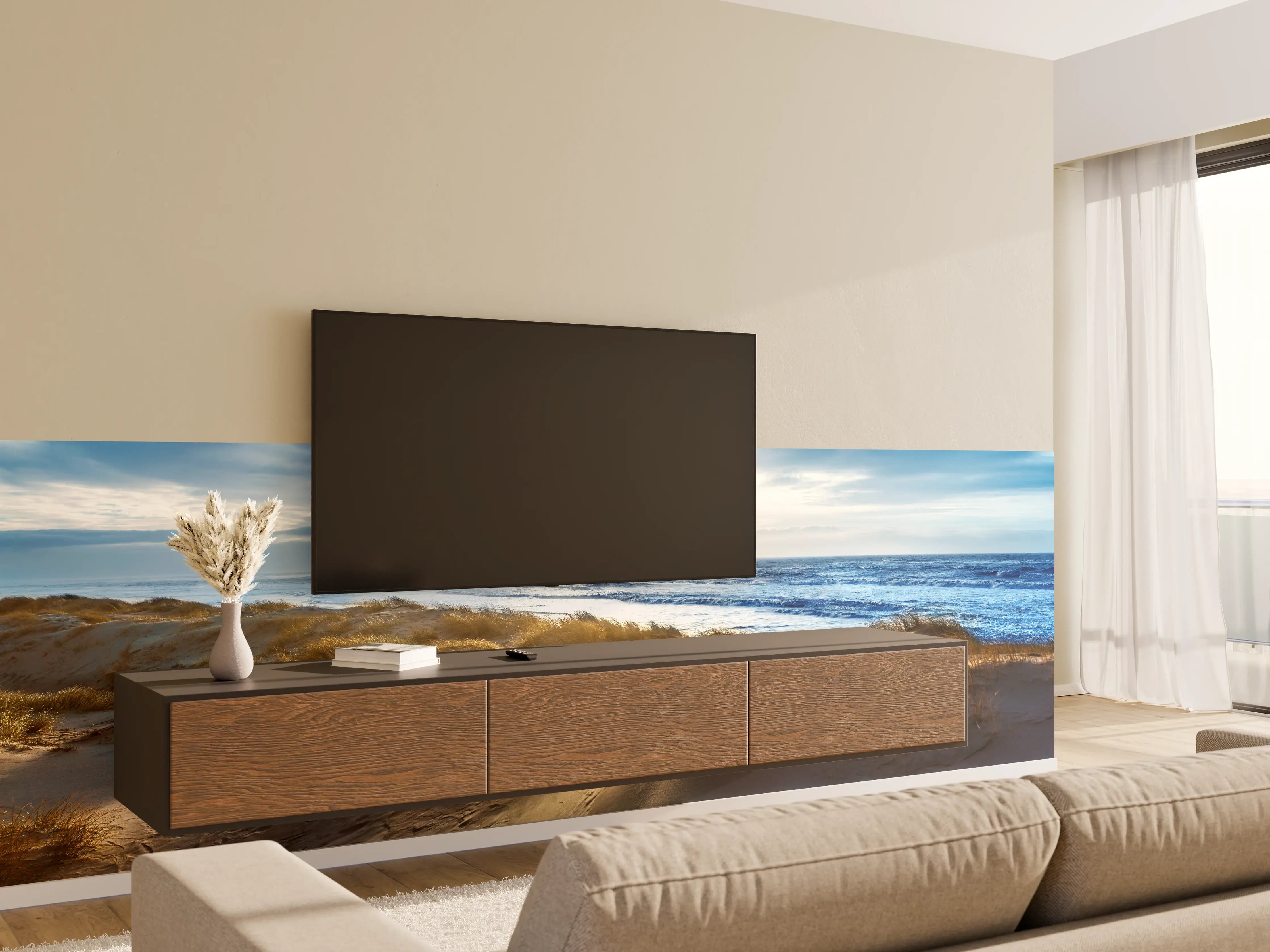 Wandverkleidung Wohnzimmer - Dänische Nordseeküste
