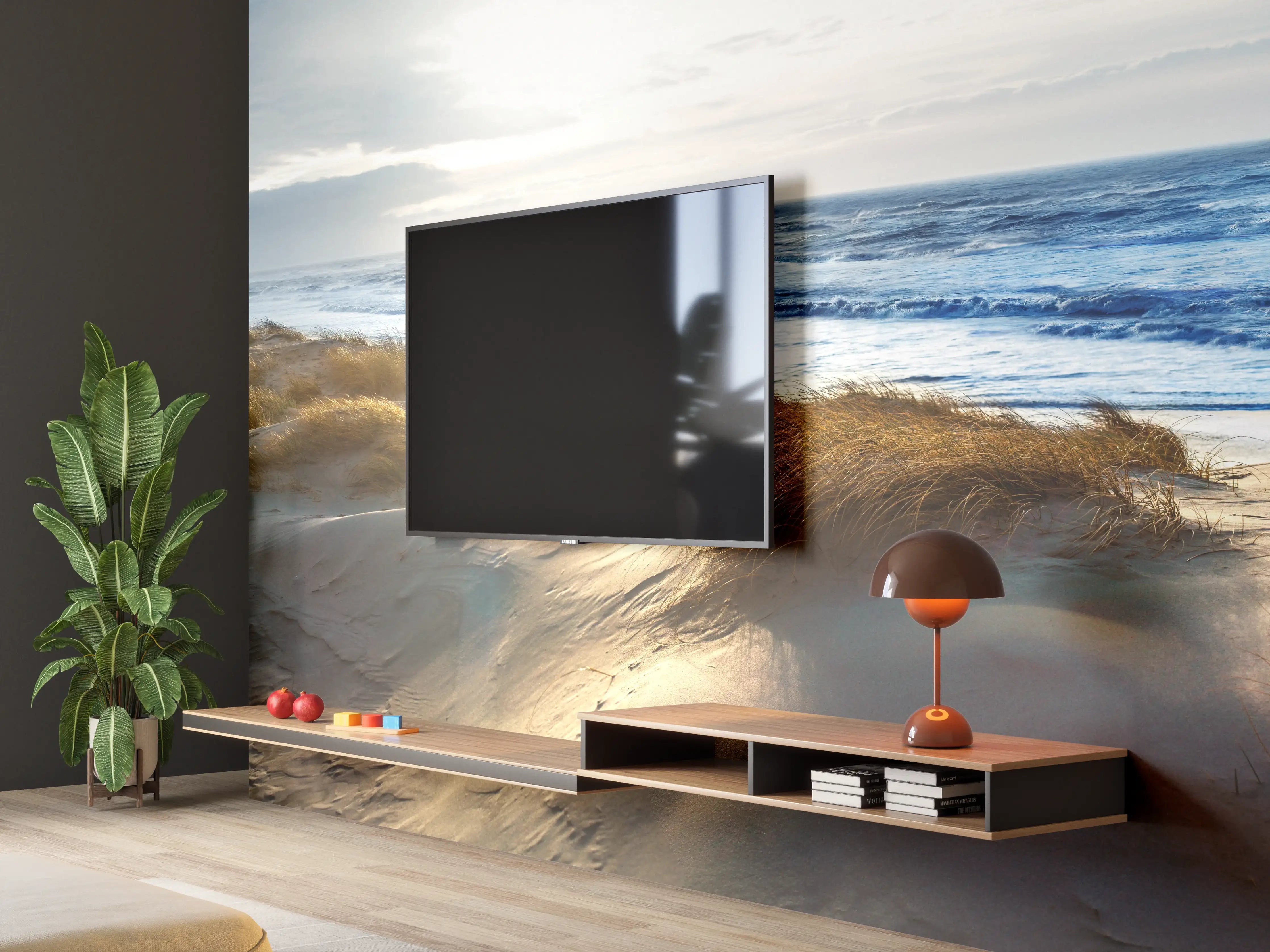Wandverkleidung Wohnzimmer - Dänische Nordseeküste