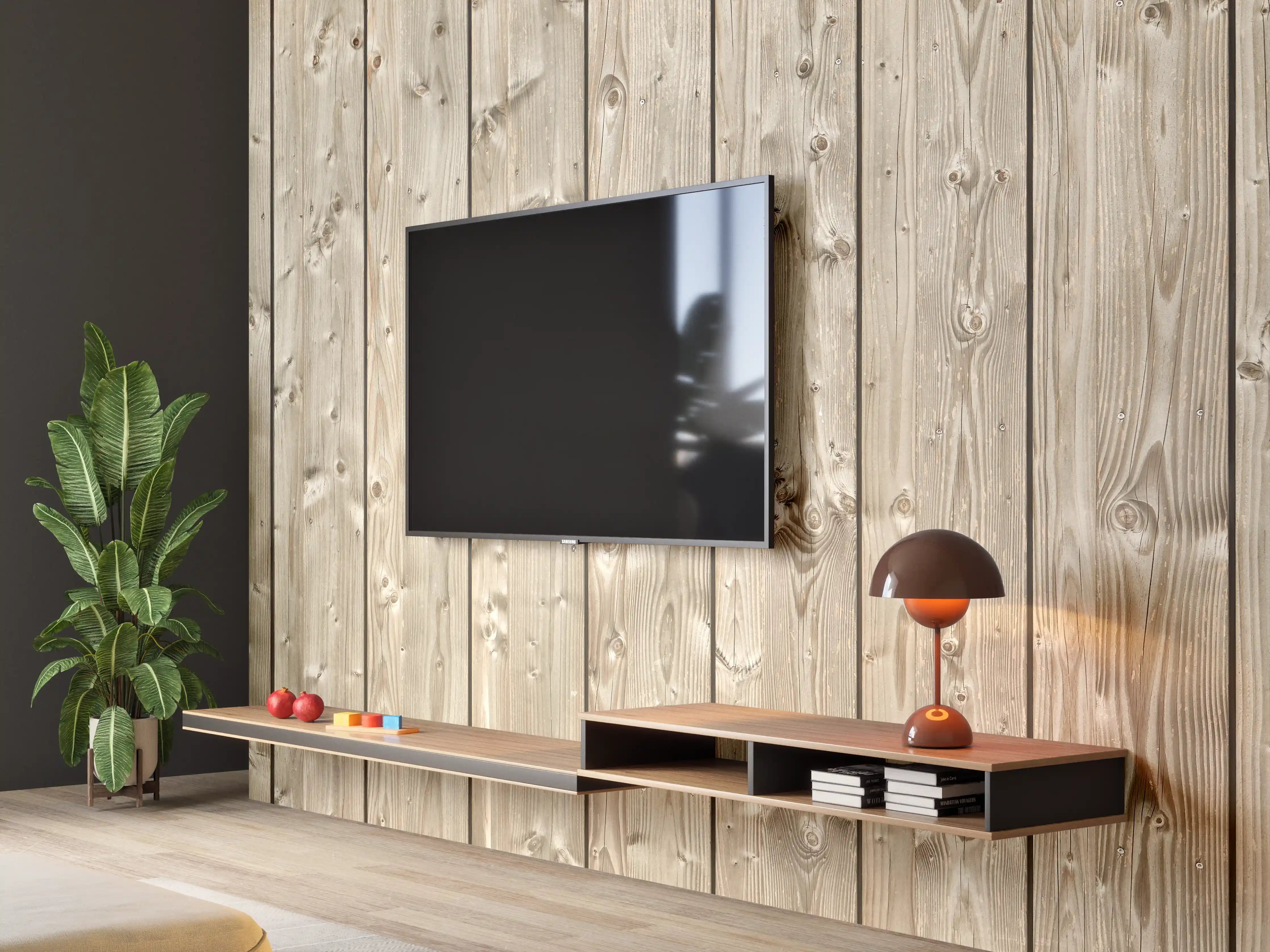 Wandverkleidung Wohnzimmer - Dekorative Holztextur