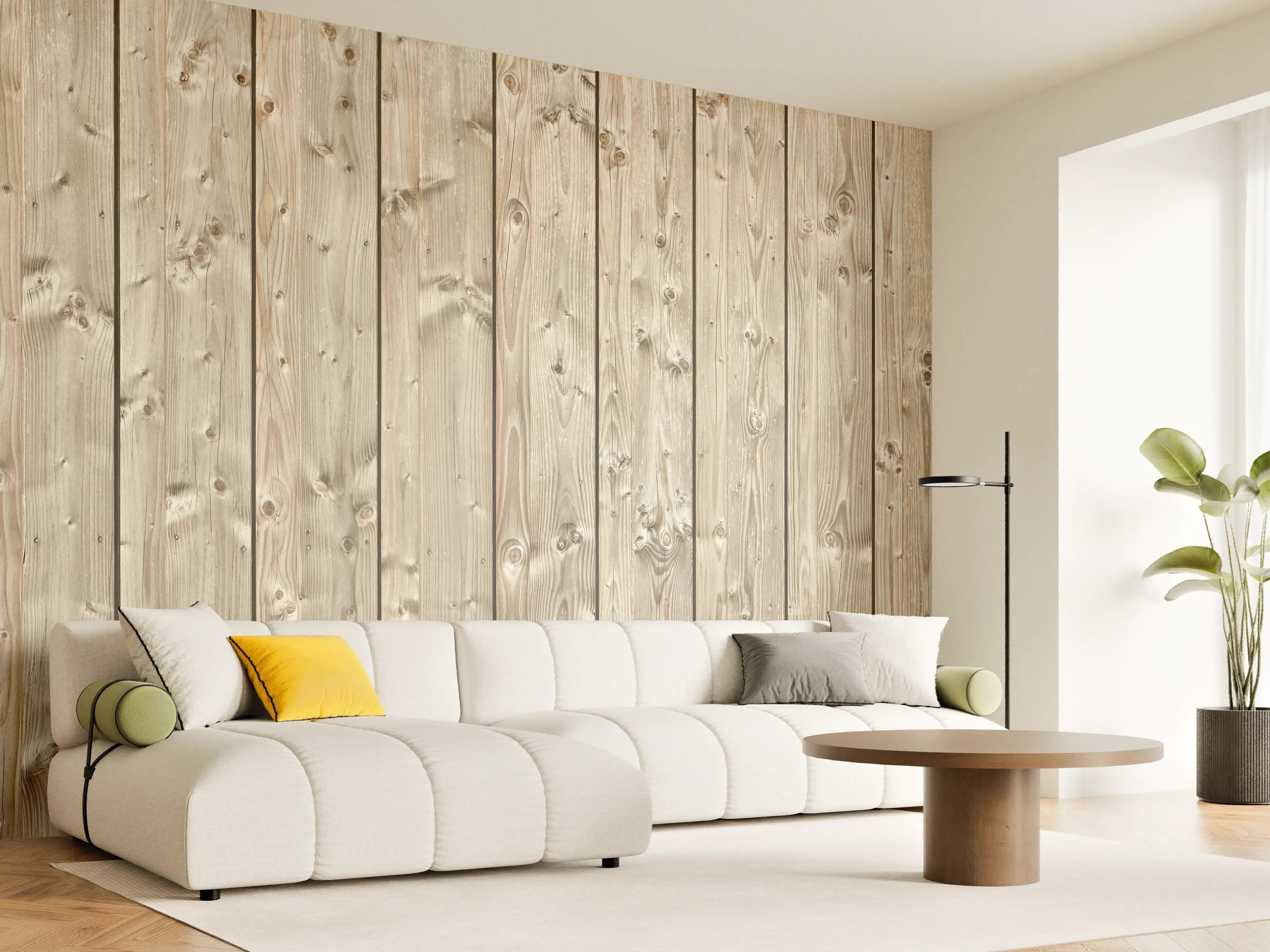 Wandverkleidung Wohnzimmer - Dekorative Holztextur