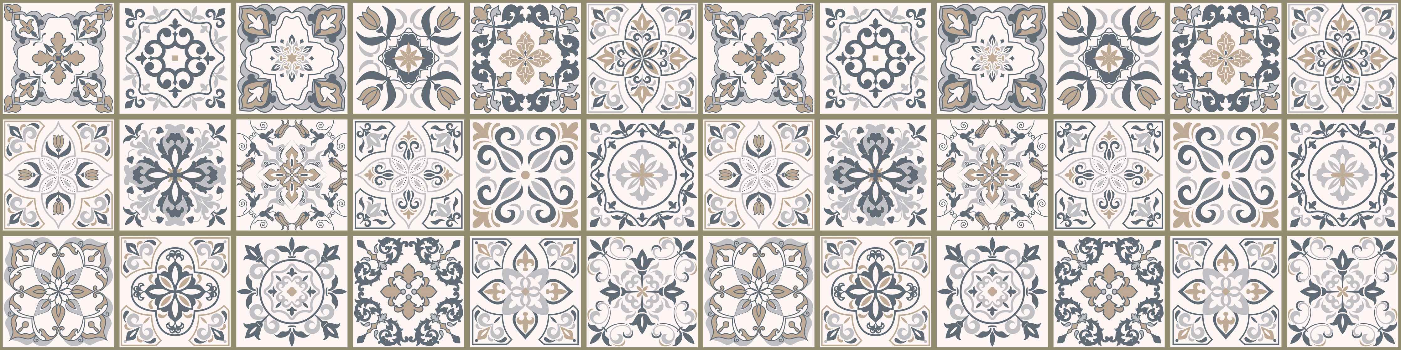 Wandverkleidung Wohnzimmer-Dekorative Musterfliesen