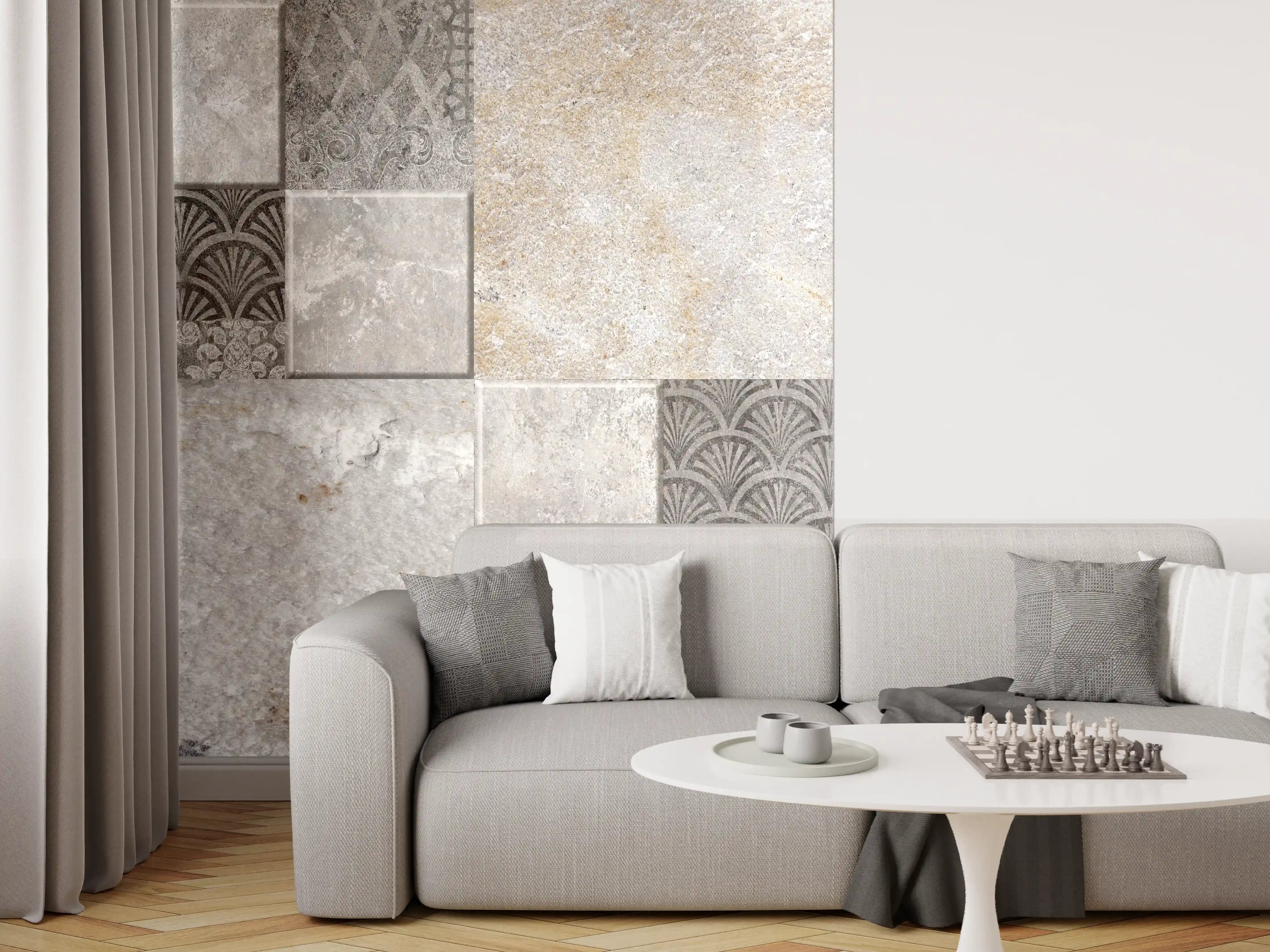 Wandverkleidung Wohnzimmer - Dekorativer Steinmosaik