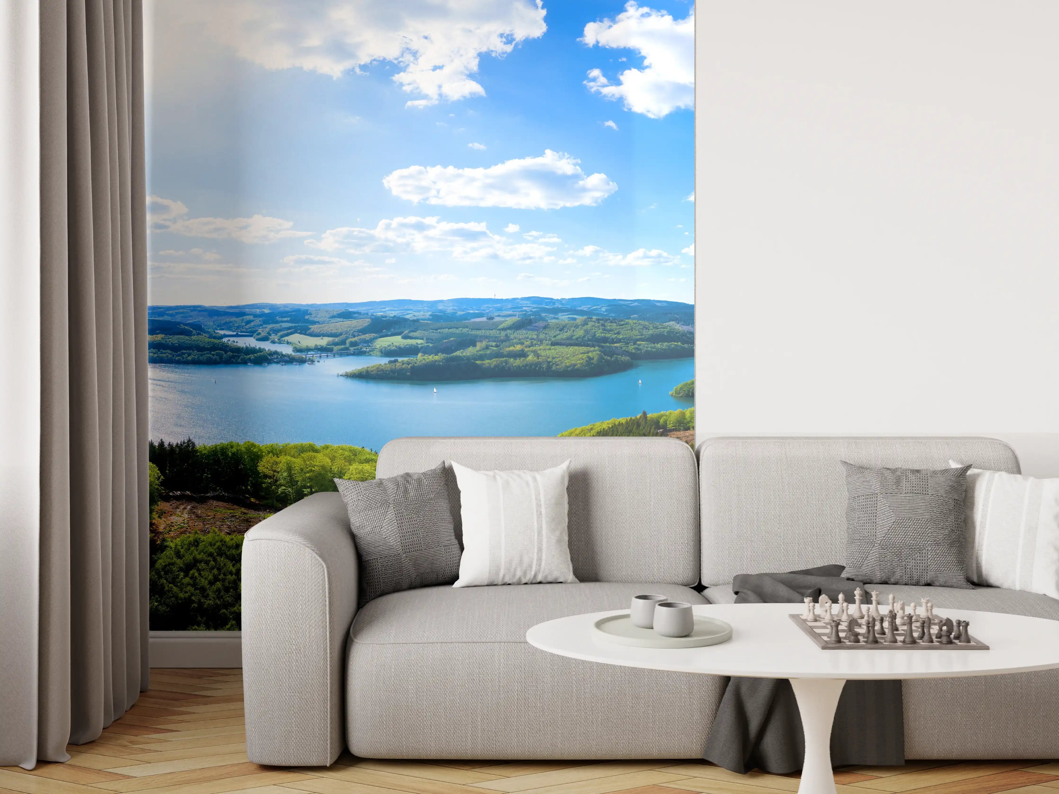 Wandverkleidung Wohnzimmer - Der Bigge See im Frühling - Deutschland