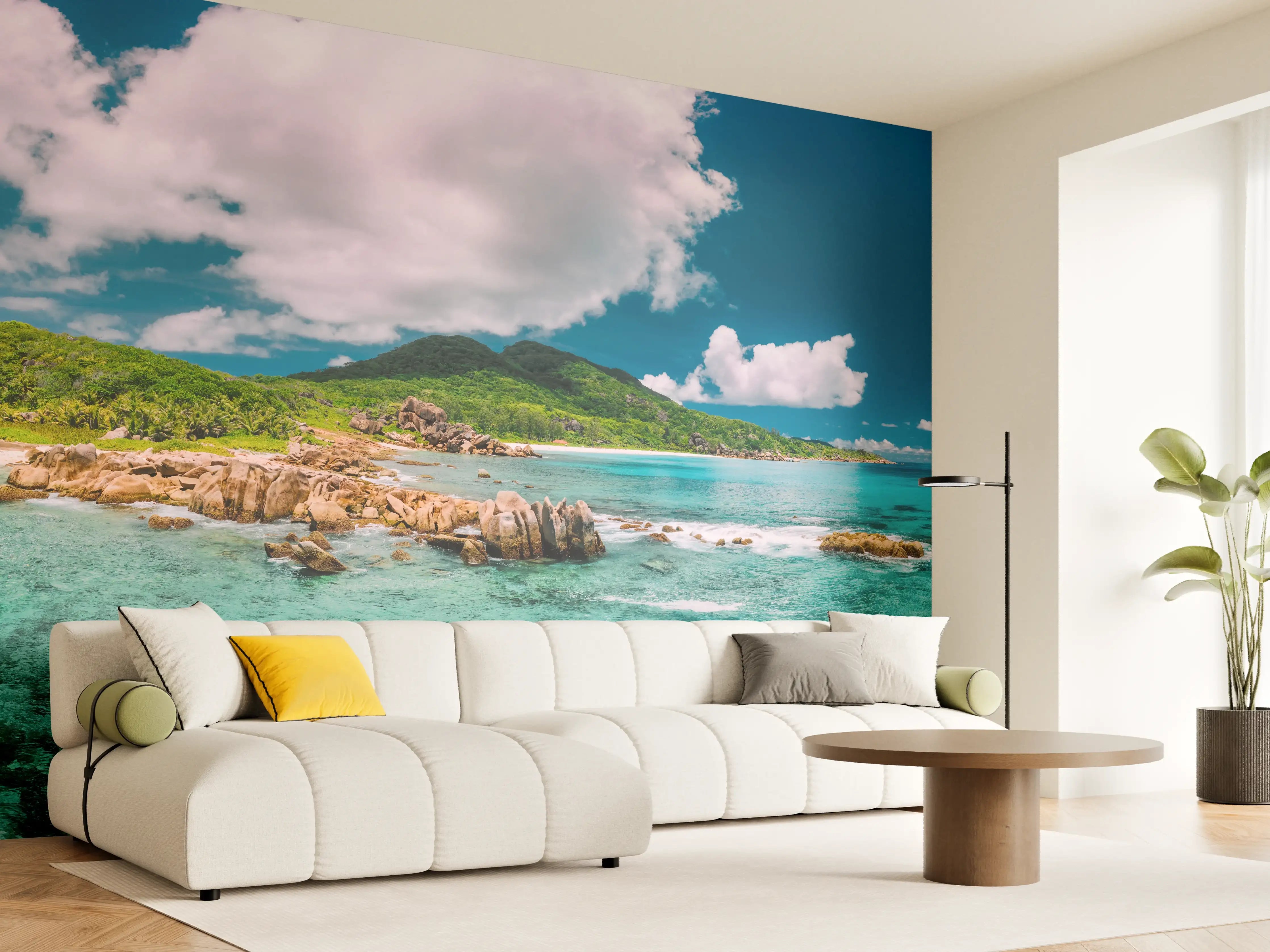 Wandverkleidung Wohnzimmer - Der Strand Grand Anse - La Digue