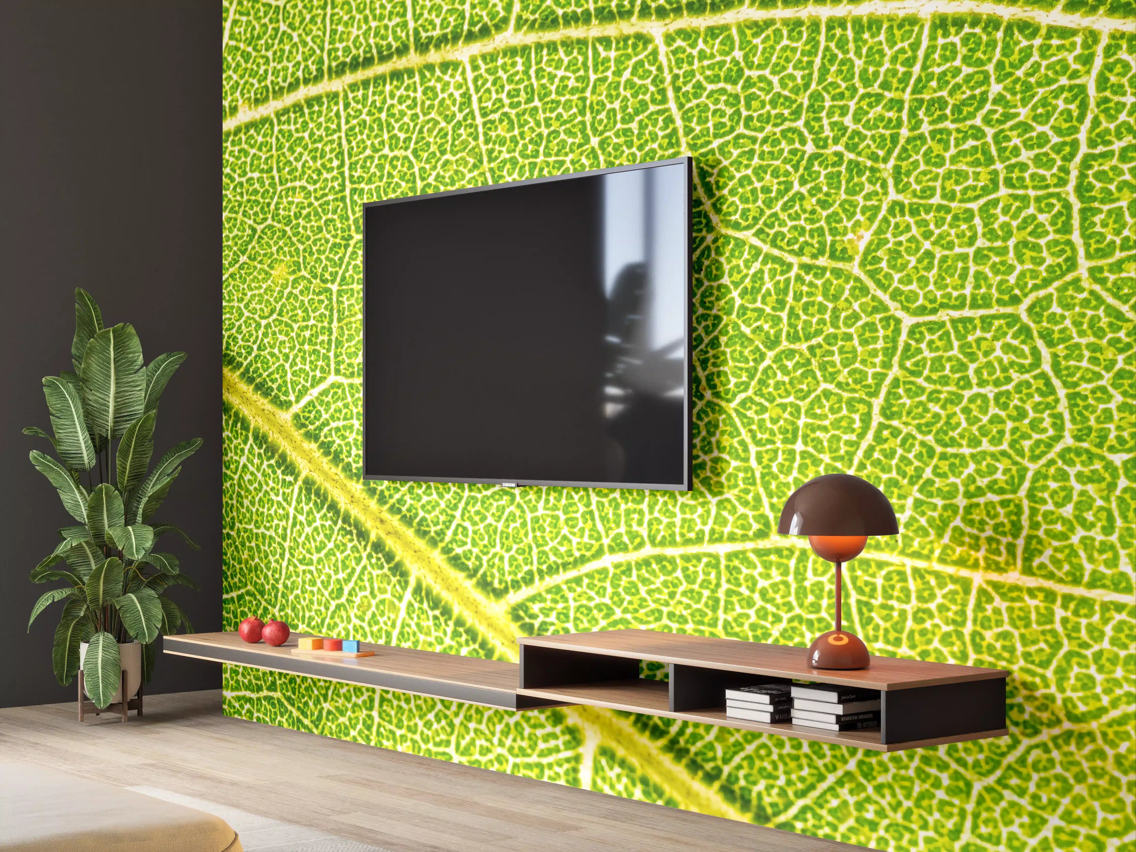 Wandverkleidung Wohnzimmer - Detailreiche Naturaufnahme eines Blattes