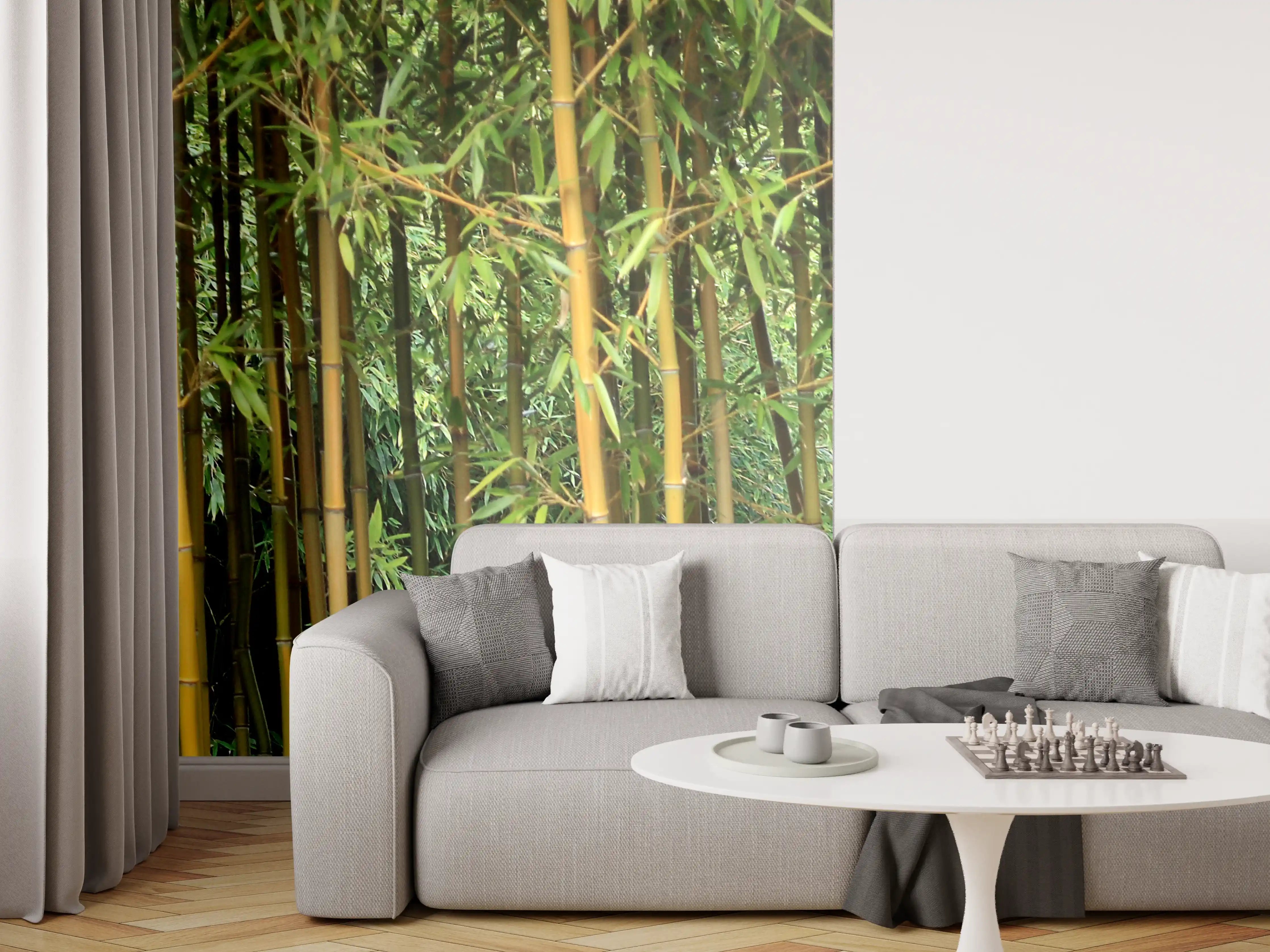 Wandverkleidung Wohnzimmer - Dichte Bambuswald — Natur pur