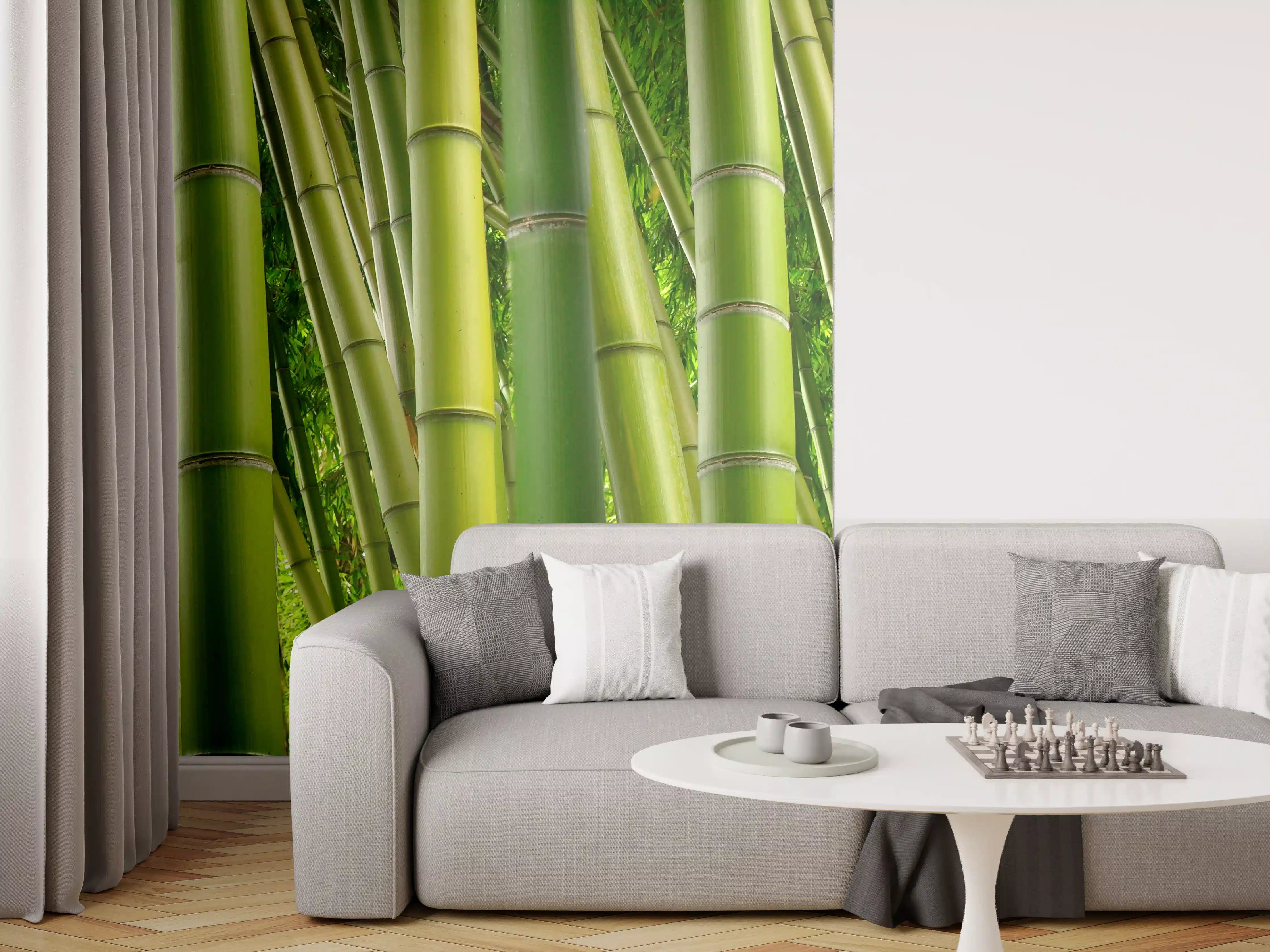 Wandverkleidung Wohnzimmer - Dichter Bambus-Dschungel