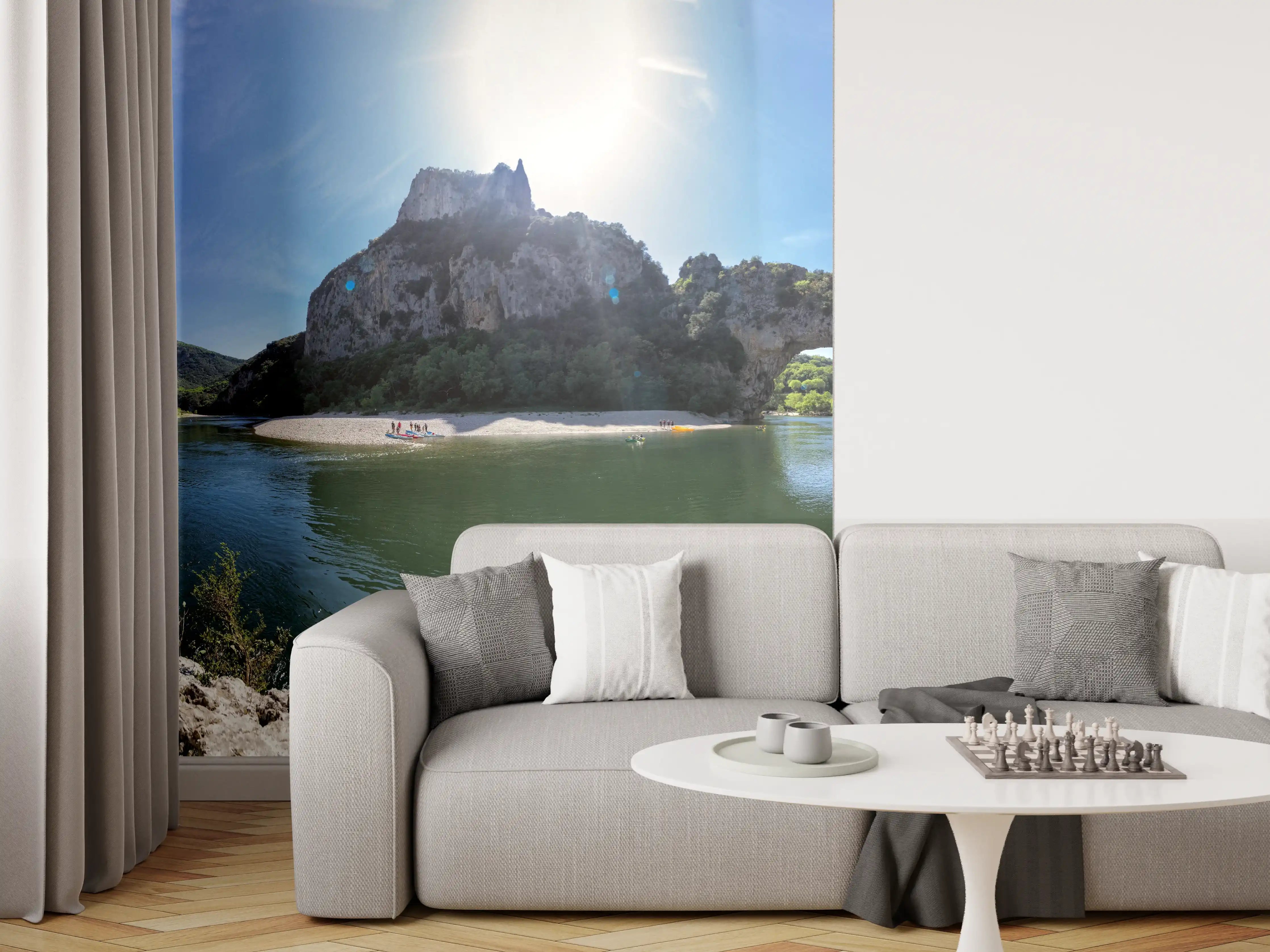 Wandverkleidung Wohnzimmer - Die Schluchten der Ardèche - Frankreich