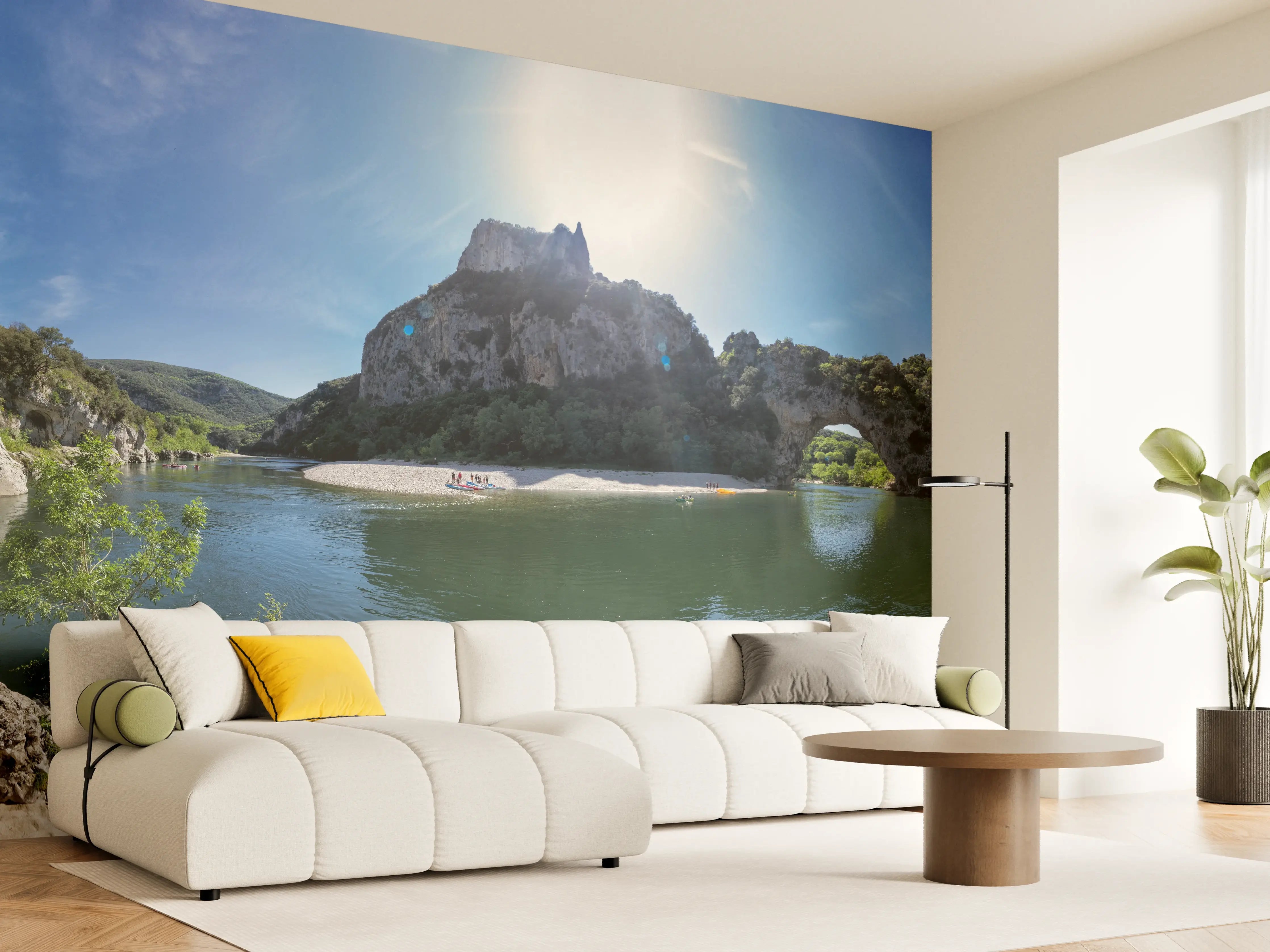 Wandverkleidung Wohnzimmer - Die Schluchten der Ardèche - Frankreich