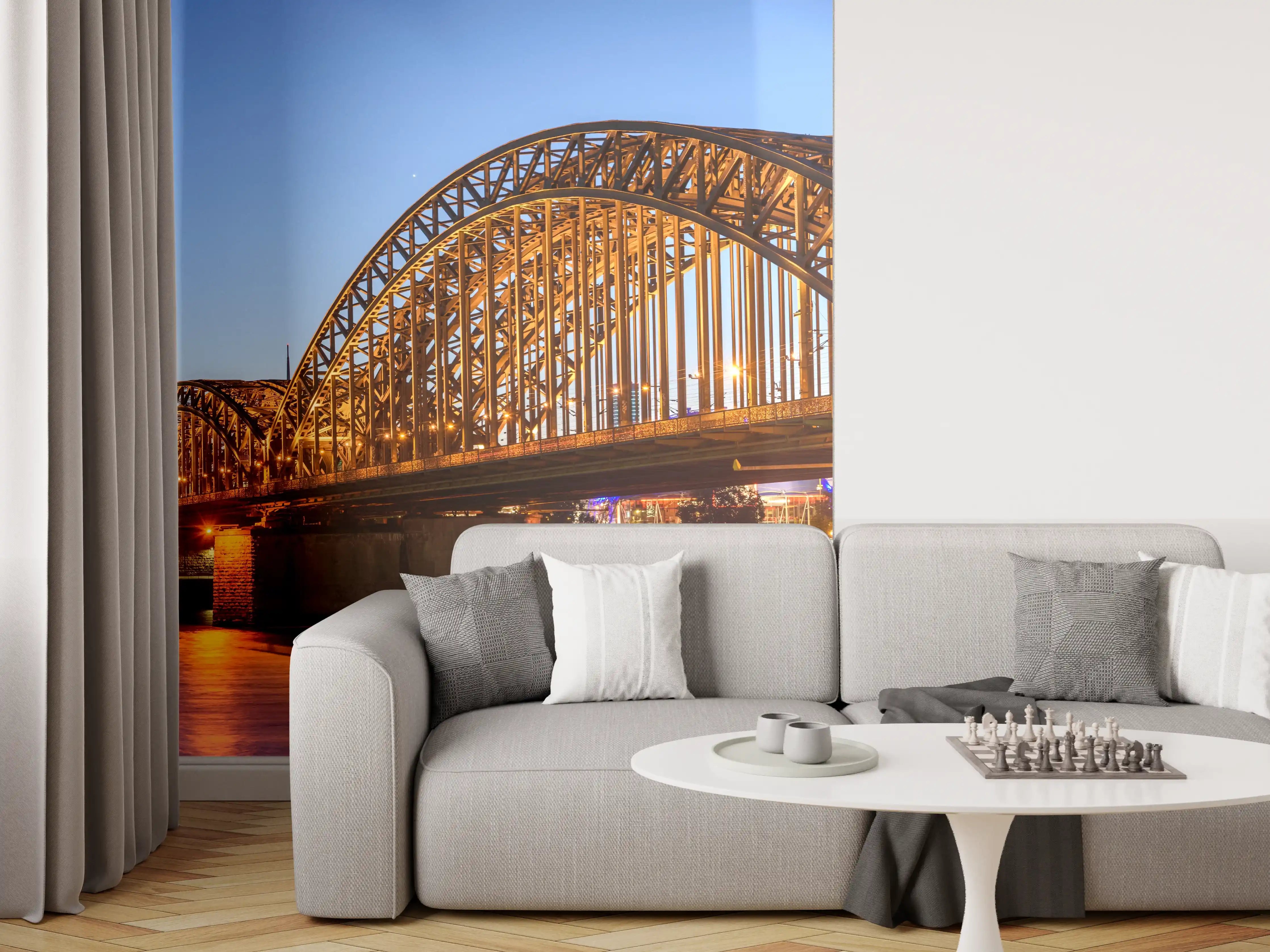 Wandverkleidung Wohnzimmer - Dombrücke in Köln - Deutschland