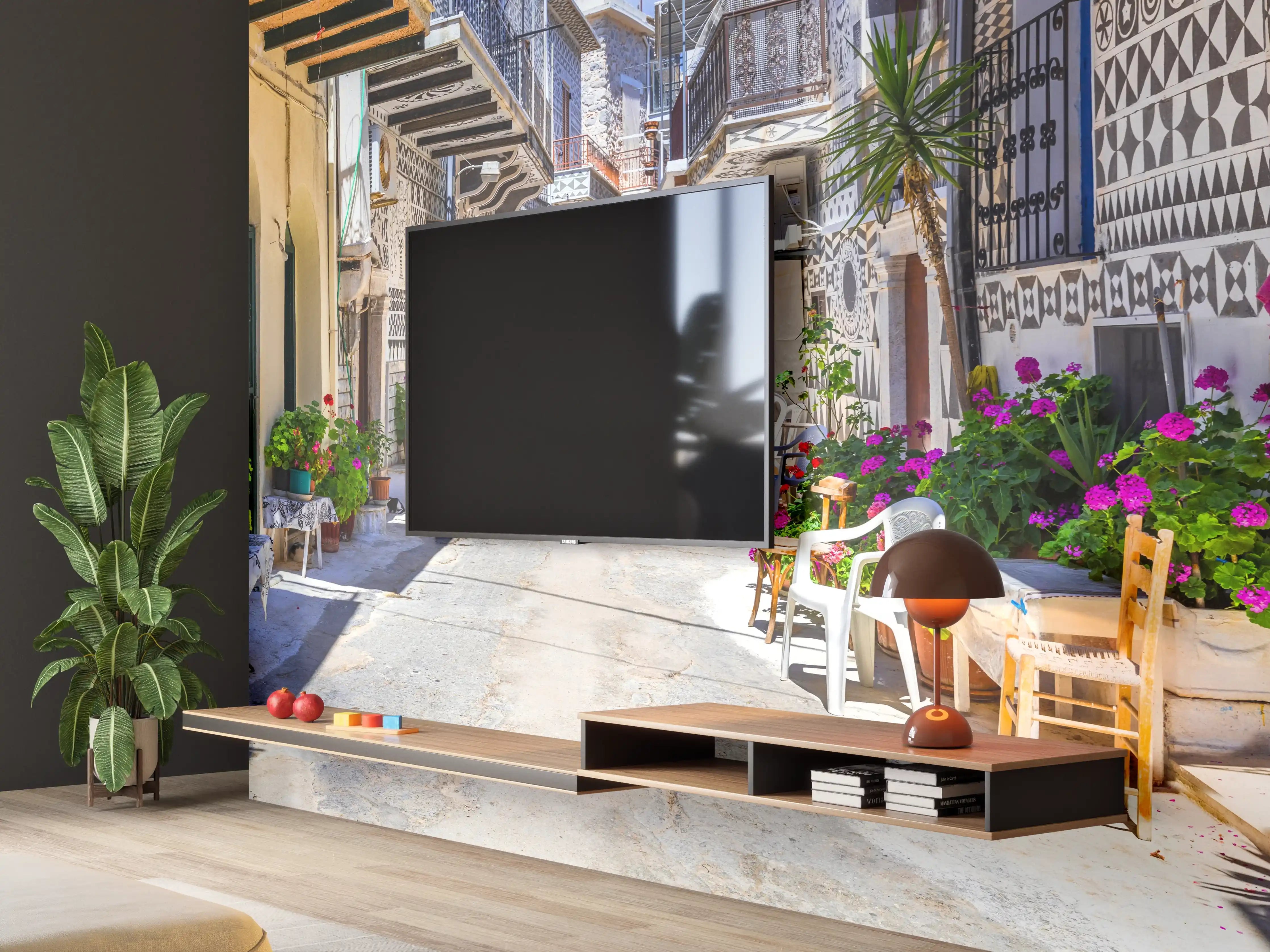 Wandverkleidung Wohnzimmer - Dorf Pyrgi in Griechenland