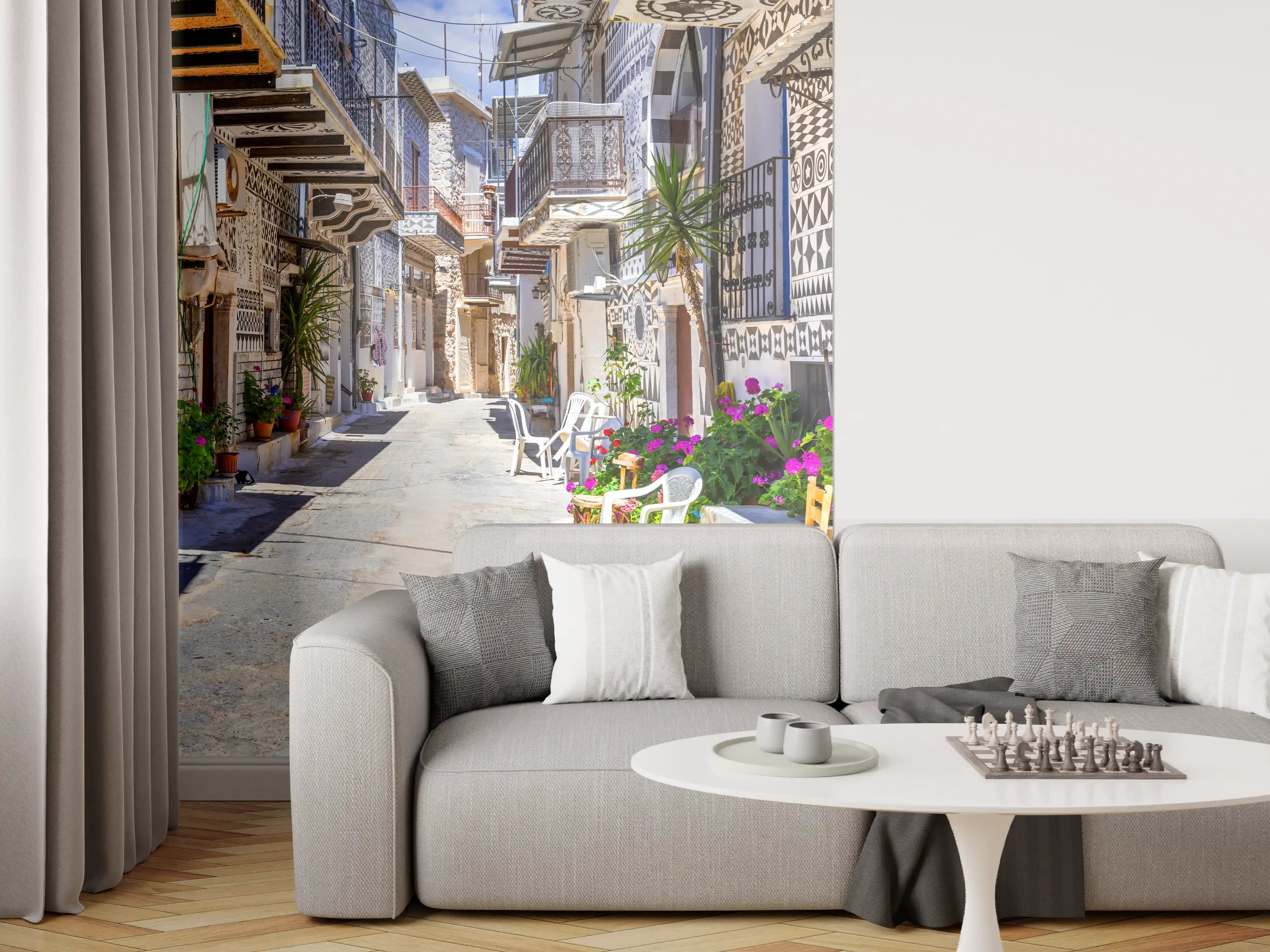 Wandverkleidung Wohnzimmer - Dorf Pyrgi in Griechenland