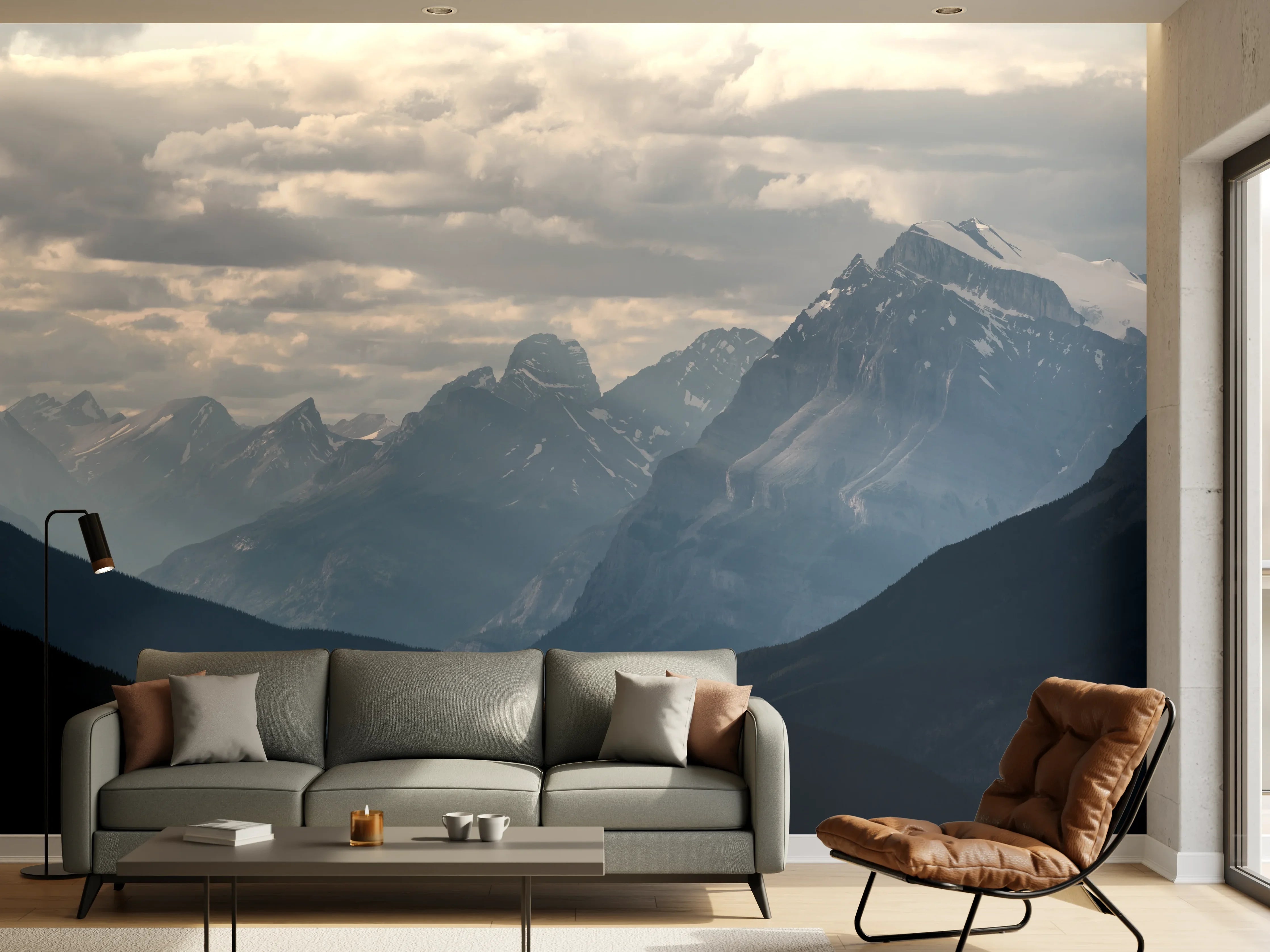 Wandverkleidung Wohnzimmer - Dramatische Landschaft entlang der Icefields Park