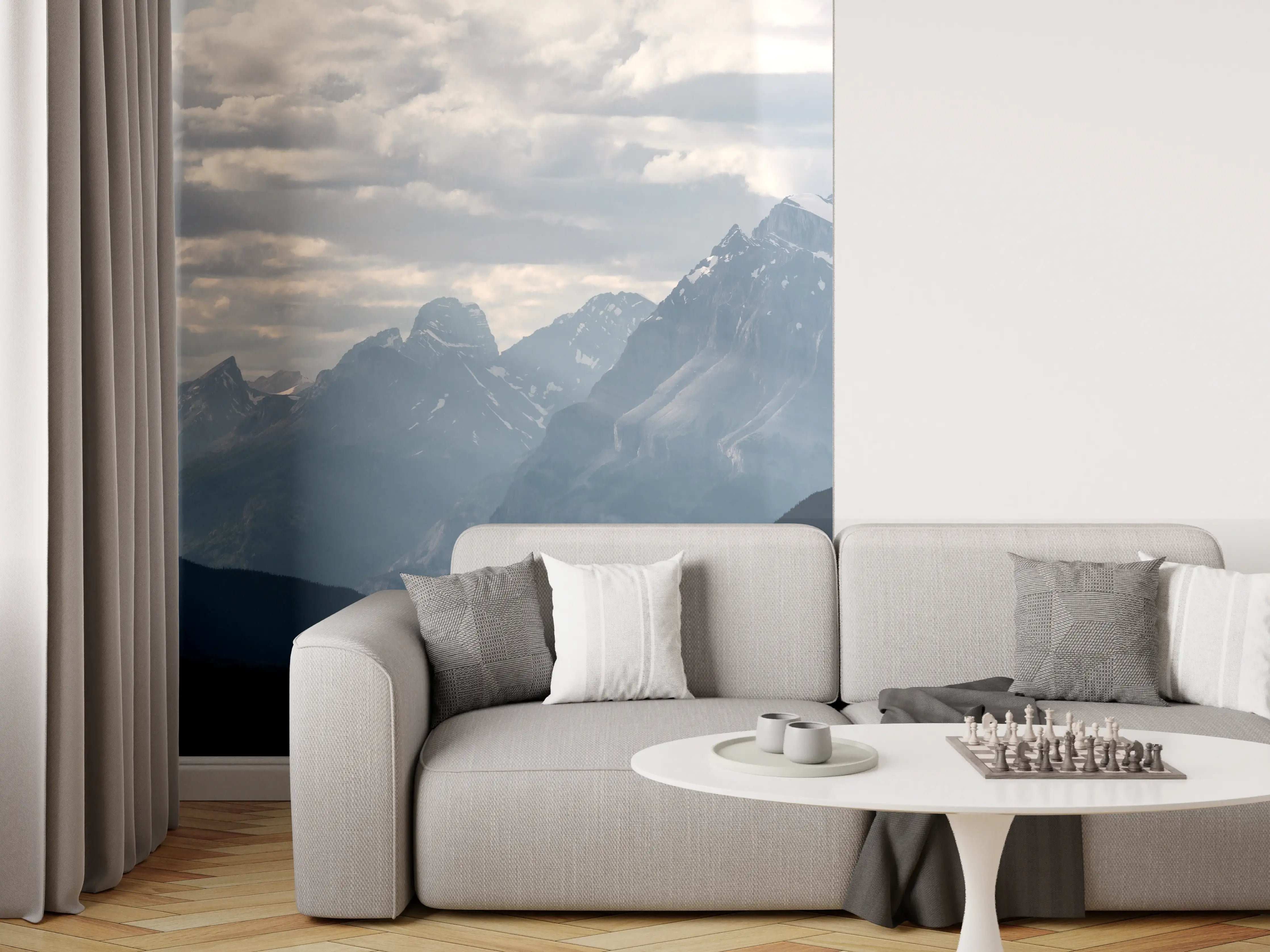 Wandverkleidung Wohnzimmer - Dramatische Landschaft entlang der Icefields Park