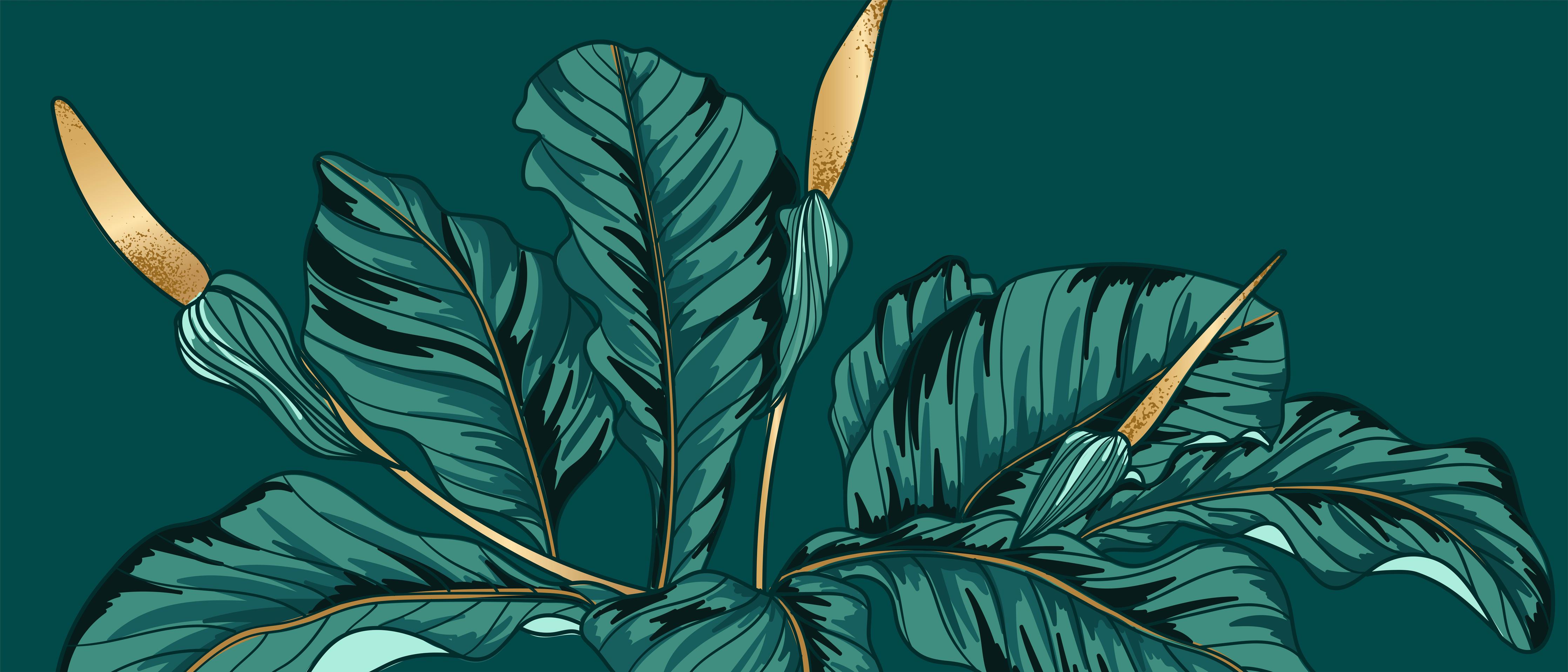 Wandverkleidung Wohnzimmer-Dschungel-Grün-Blatt-Design