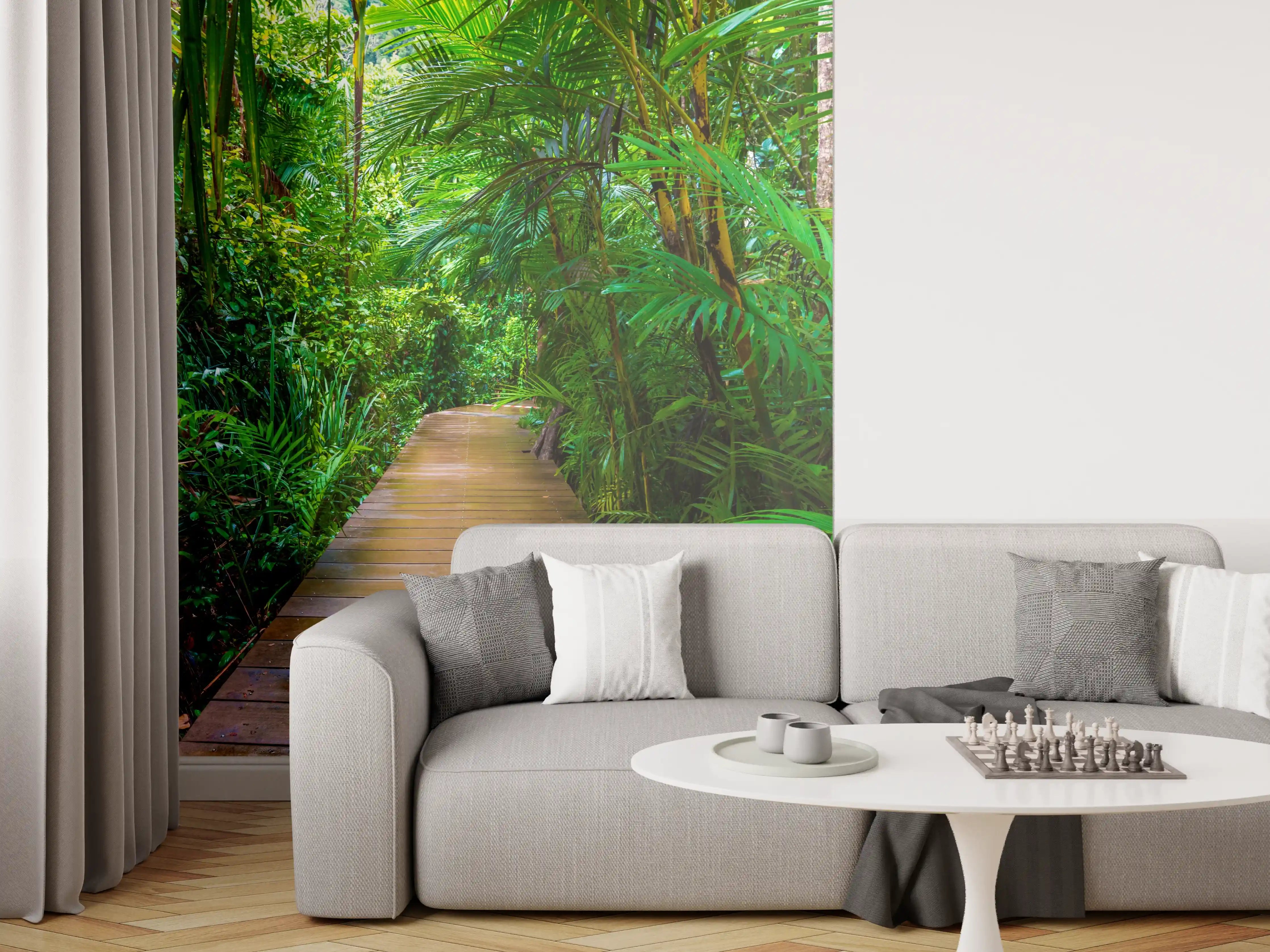 Wandverkleidung Wohnzimmer - Dschungelpfad im Regenwald