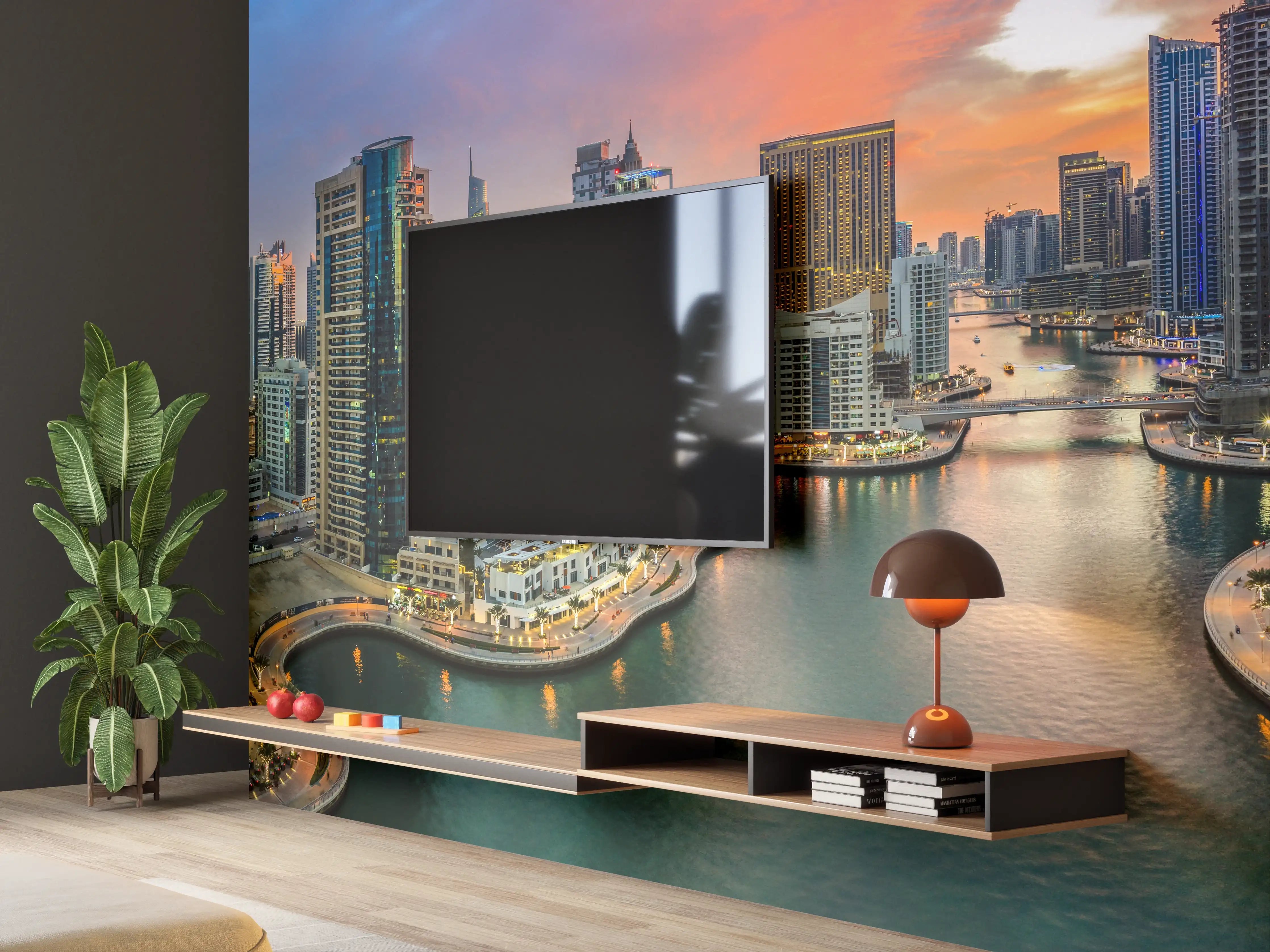 Wandverkleidung Wohnzimmer - Dubai Yachthafen