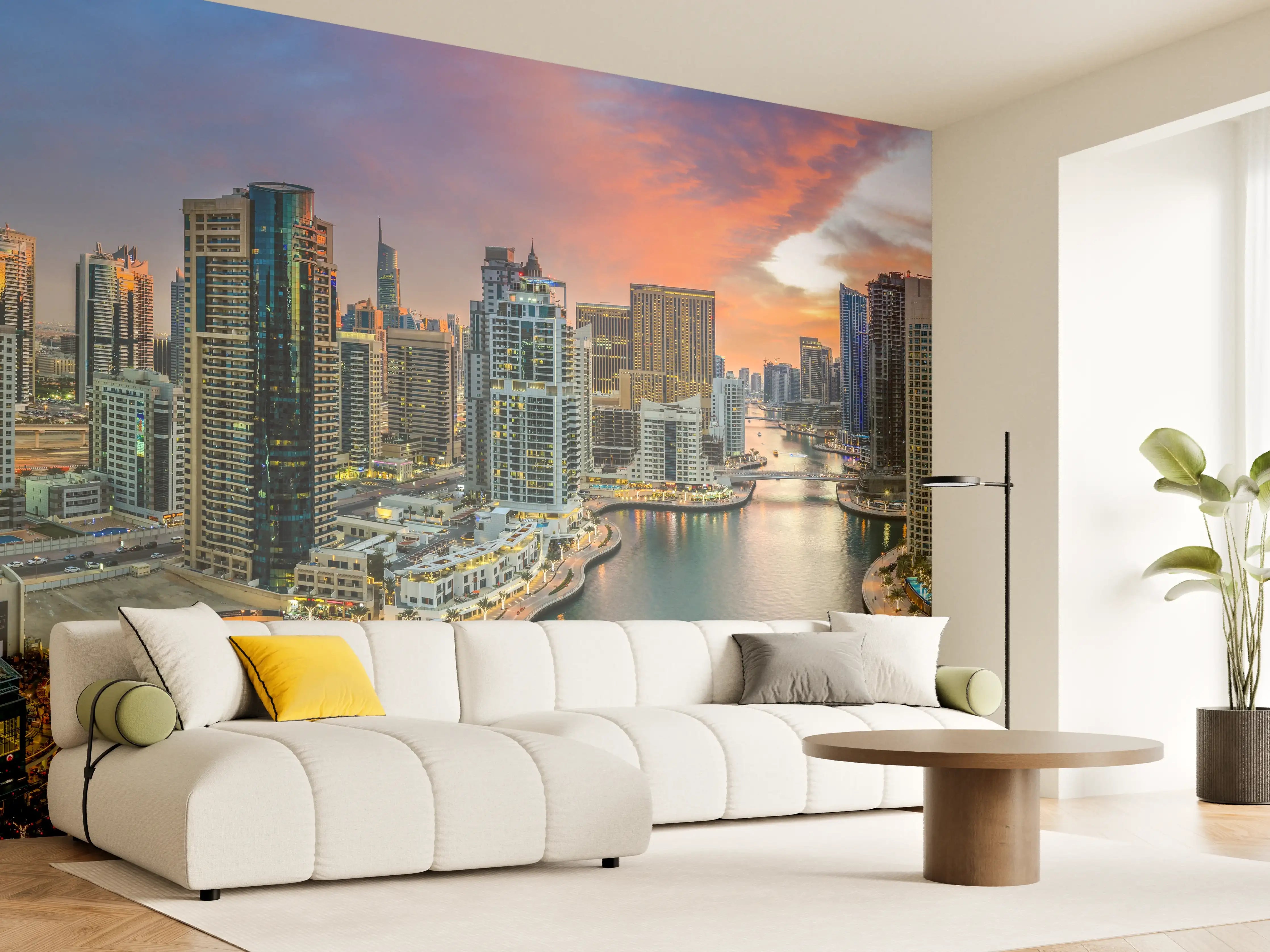 Wandverkleidung Wohnzimmer - Dubai Yachthafen