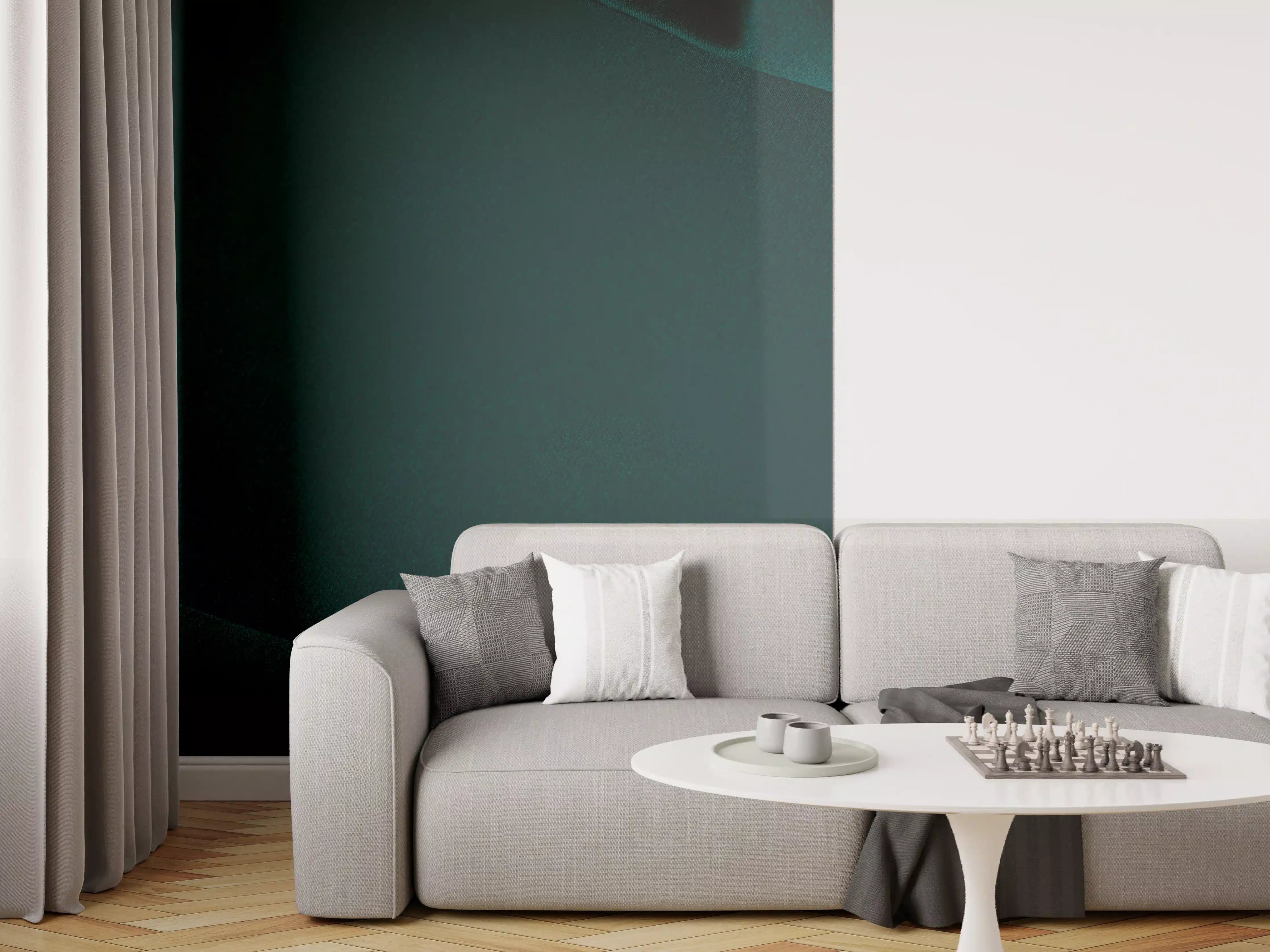 Wandverkleidung Wohnzimmer - Dunkelblauer Seidensatin Luxus