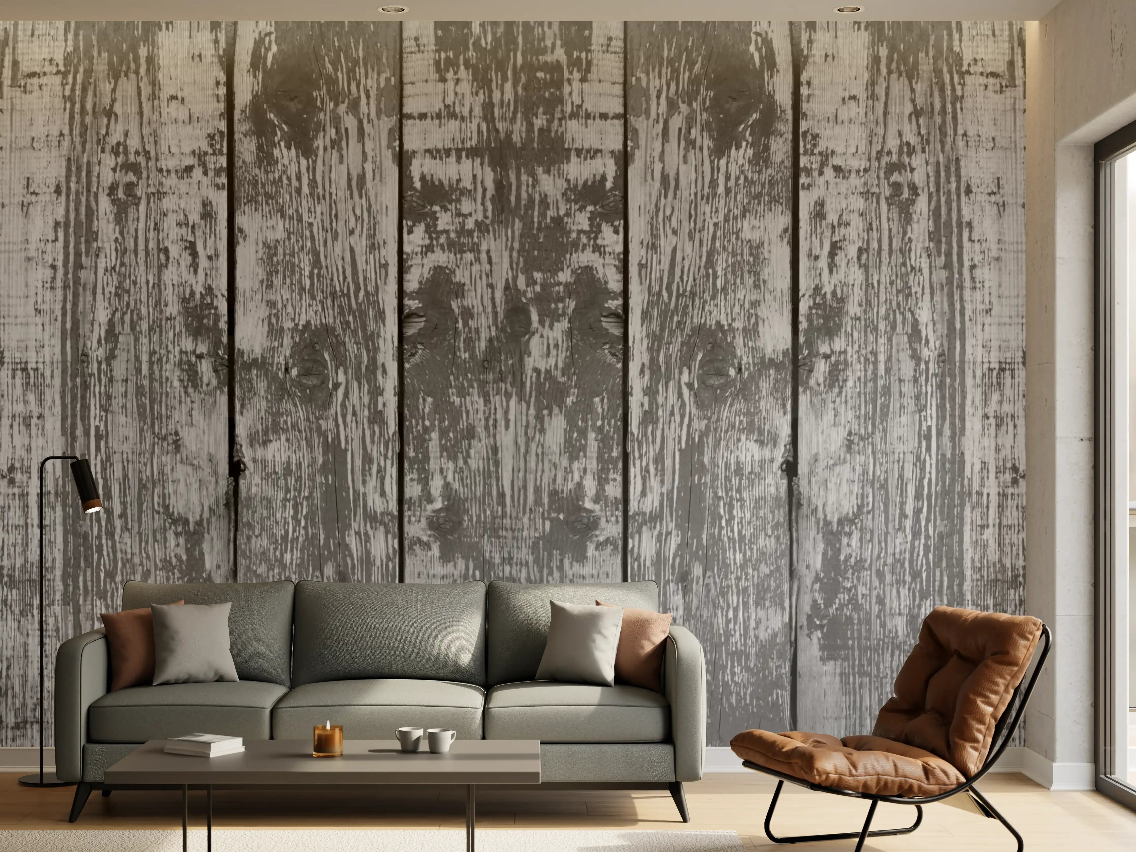 Wandverkleidung Wohnzimmer - Dunkelgrauer Holzhintergrund