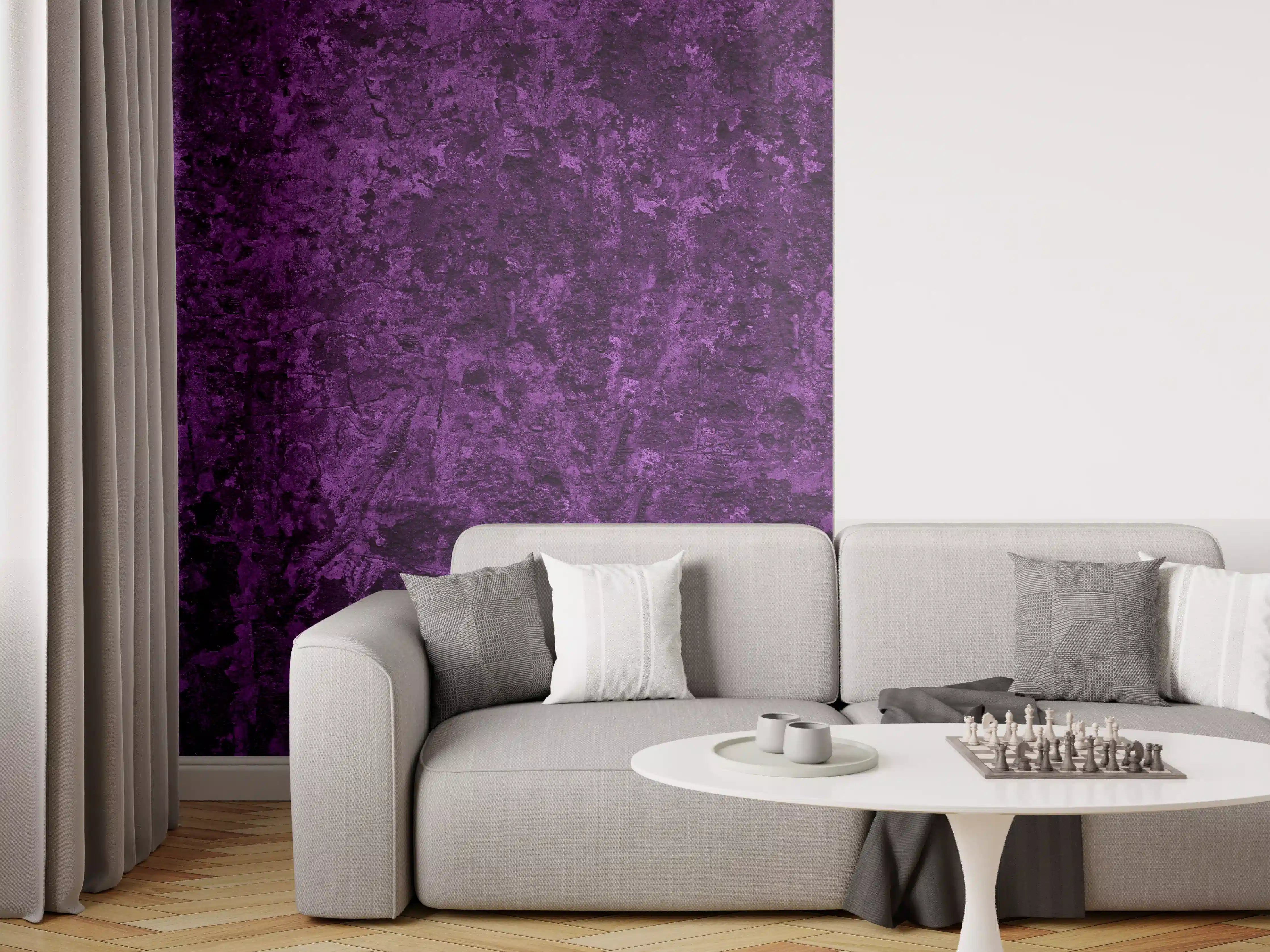 Wandverkleidung Wohnzimmer - Dunkelviolette grobe Wandtextur