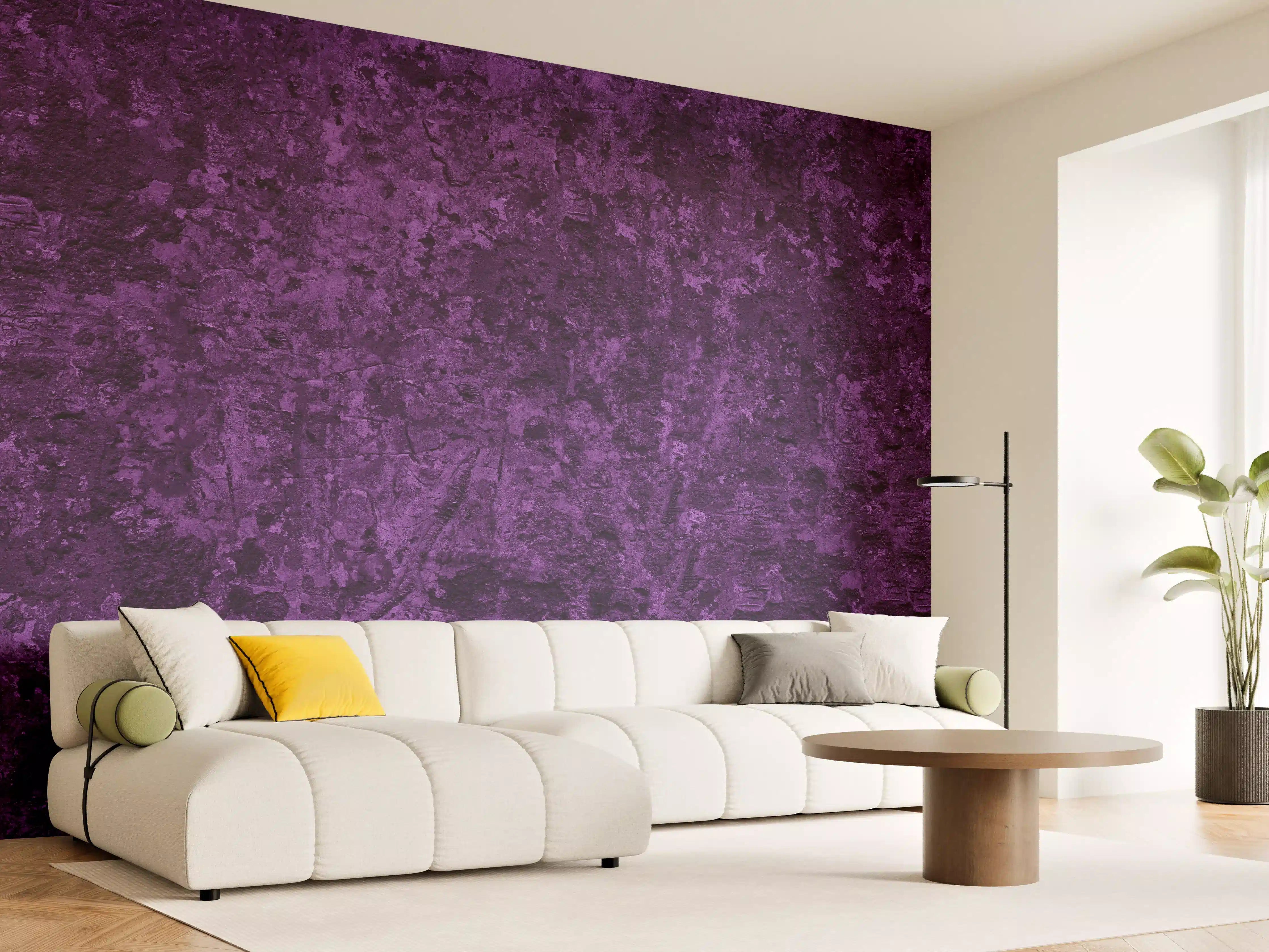 Wandverkleidung Wohnzimmer - Dunkelviolette grobe Wandtextur