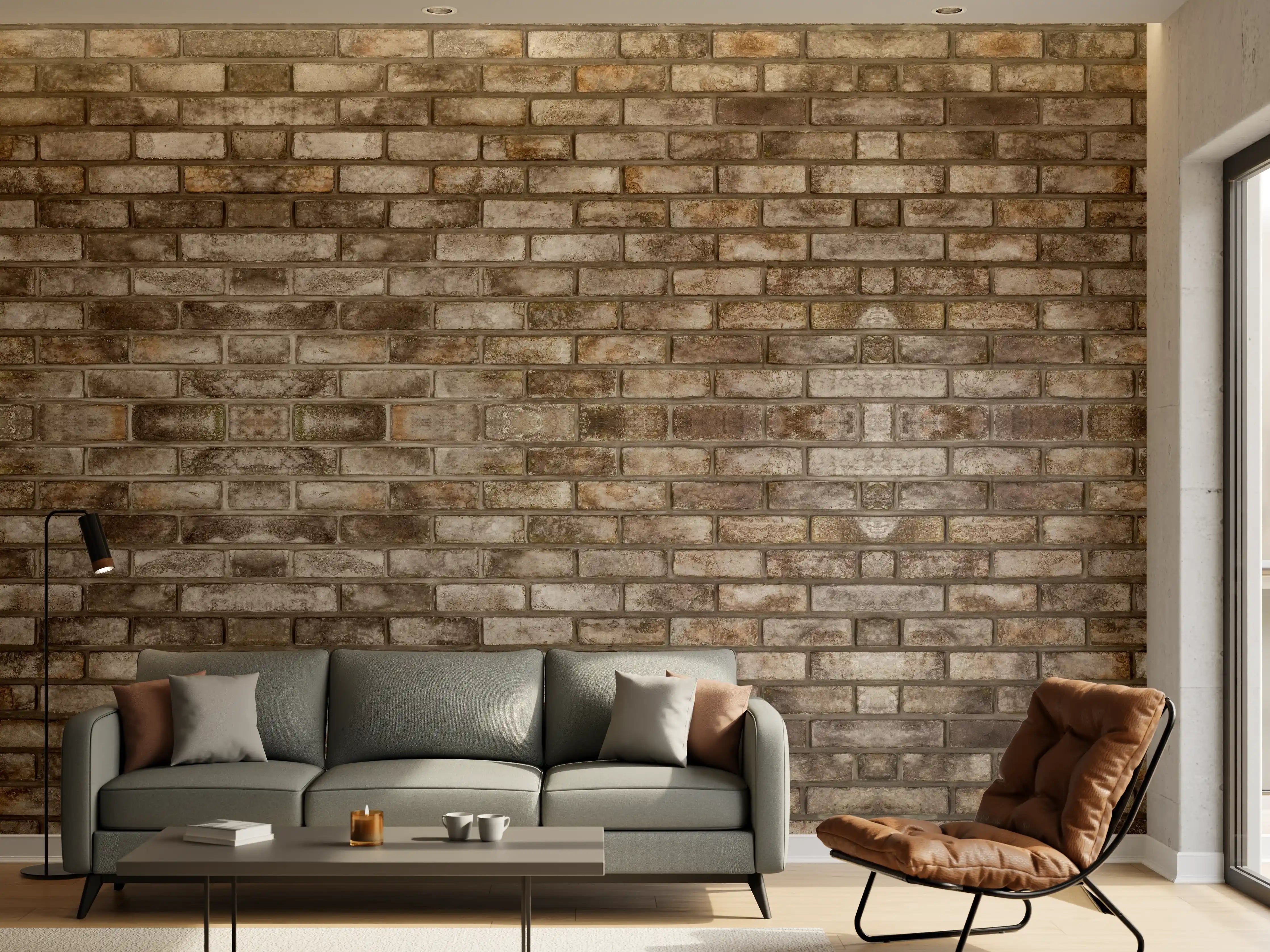 Wandverkleidung Wohnzimmer - Dunkle Steinmauer