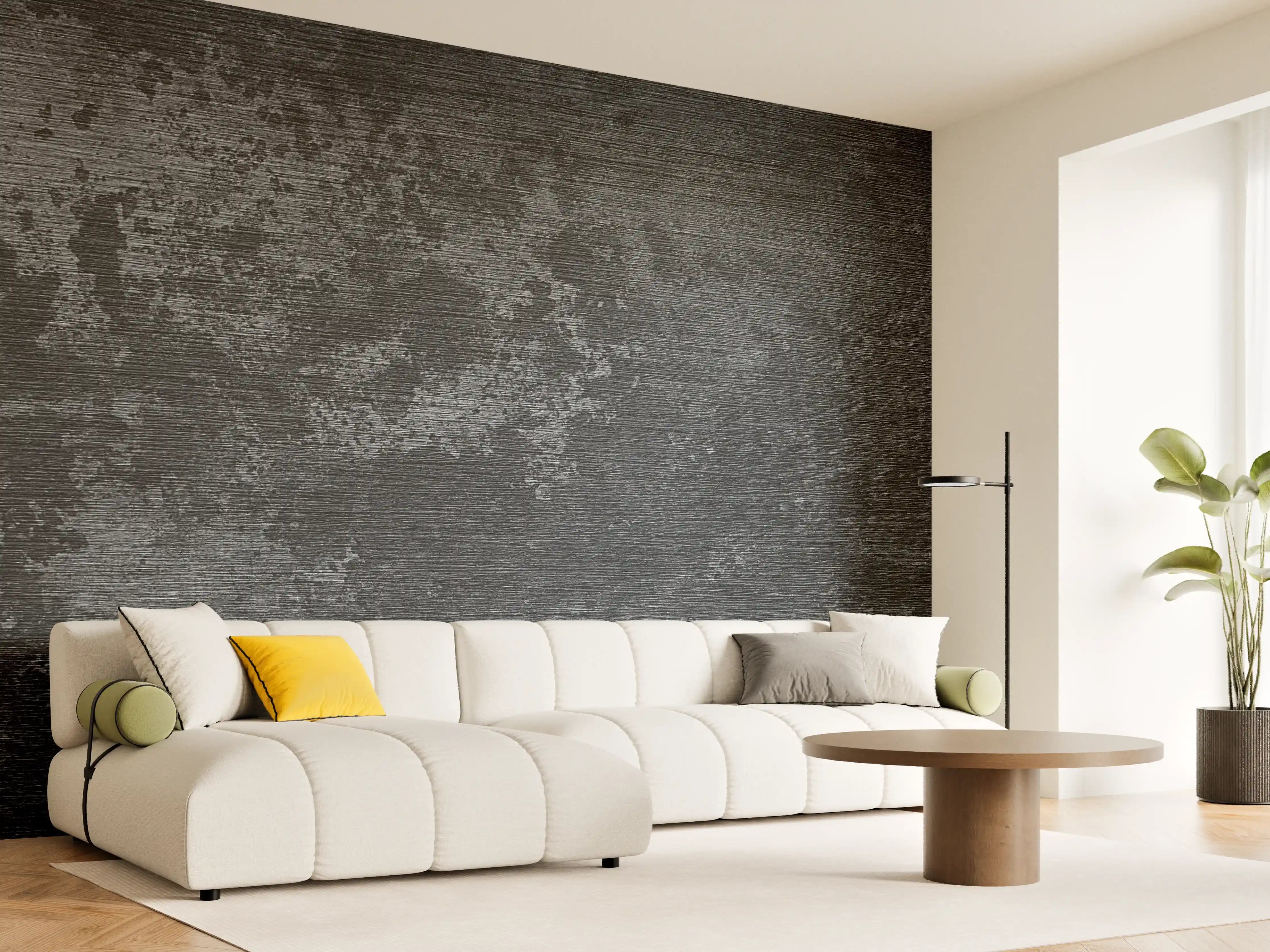 Wandverkleidung Wohnzimmer - Dunkle, strukturierte Oberfläche - modernes Design