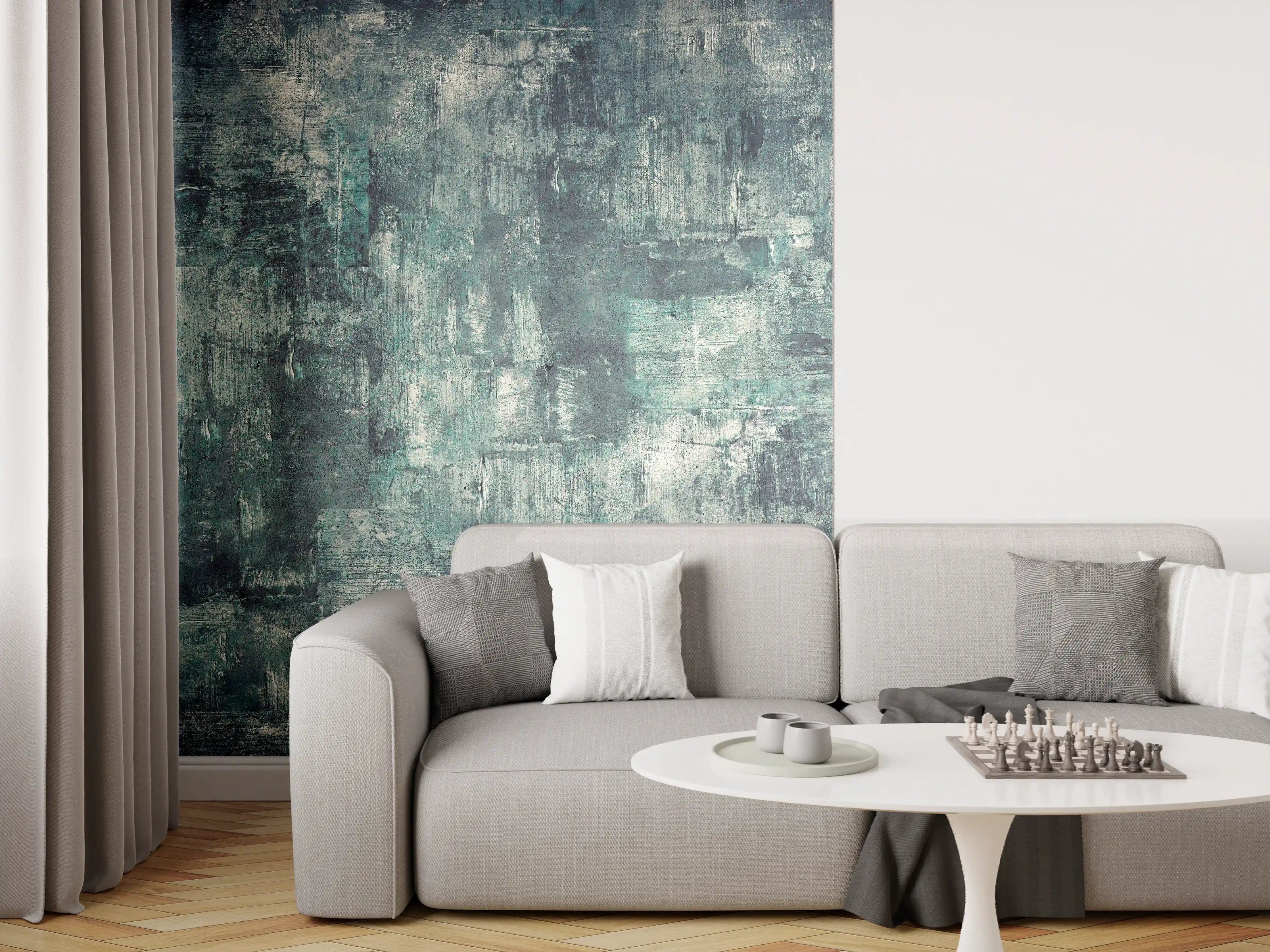 Wandverkleidung Wohnzimmer - Dunkler Öl-Farb Betonlook