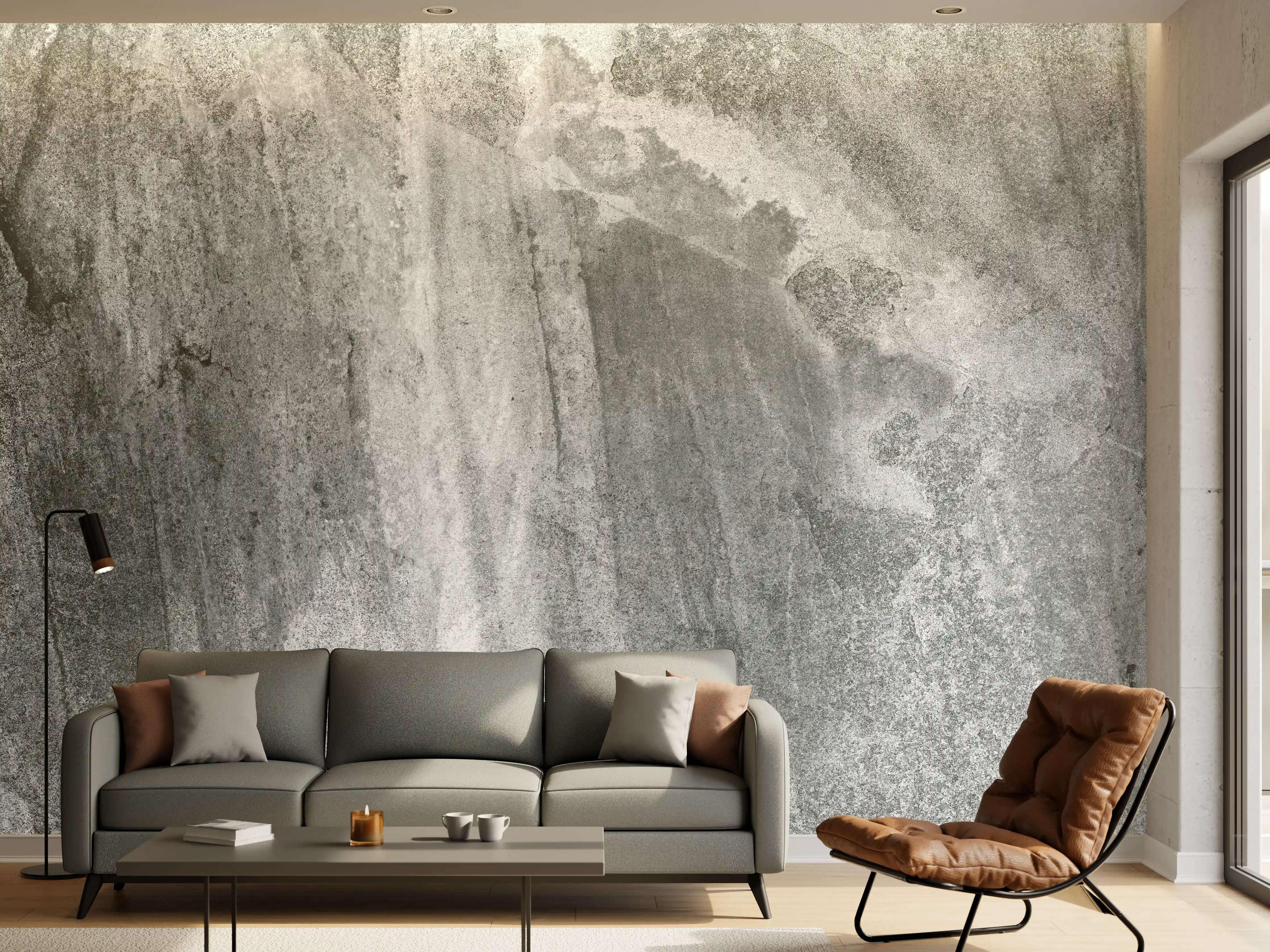 Wandverkleidung Wohnzimmer - Edel Graue Marmor Textur